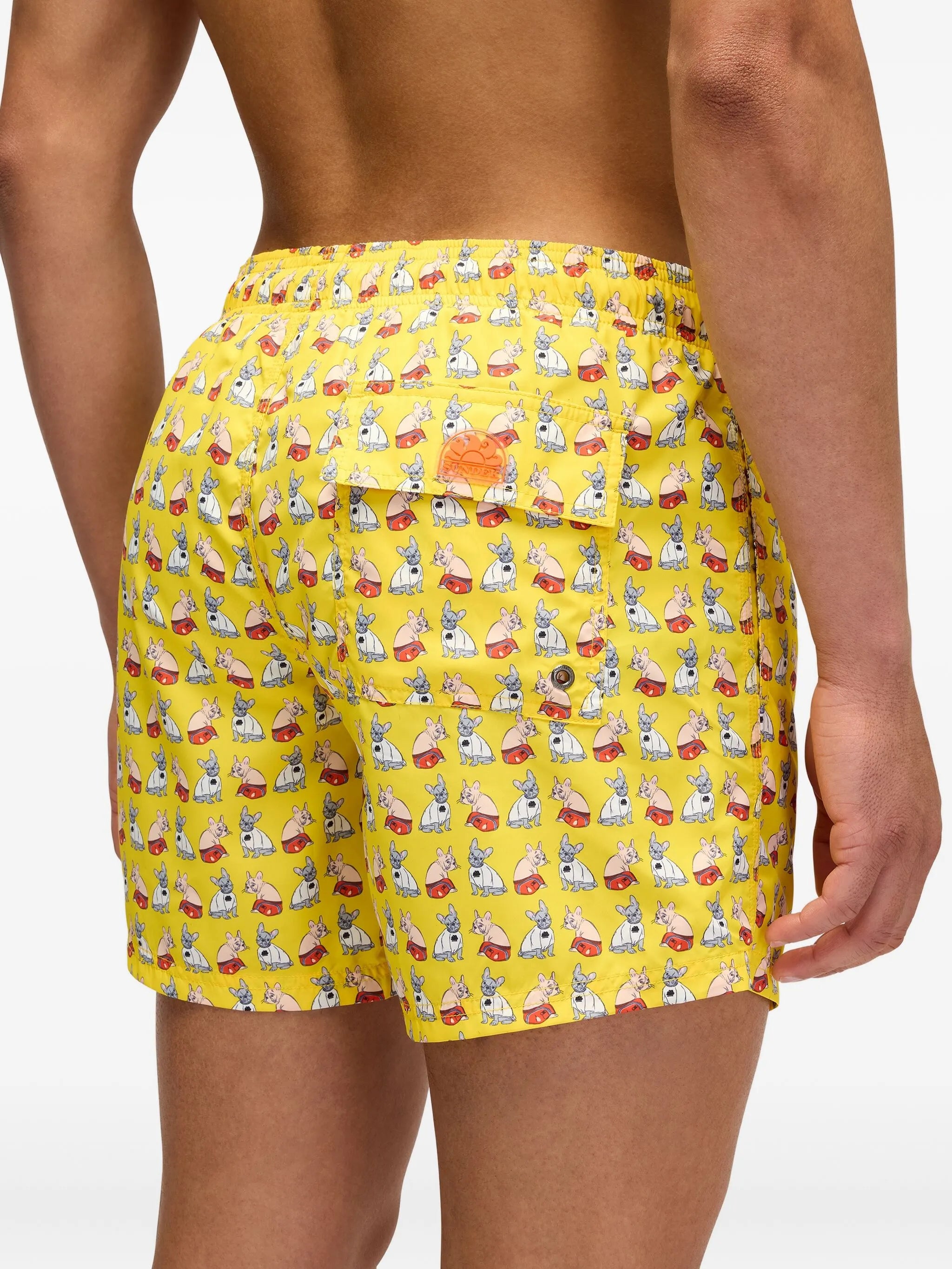Short de bain à imprimé chien SUNDEK X Pelo Foundation - Jaune