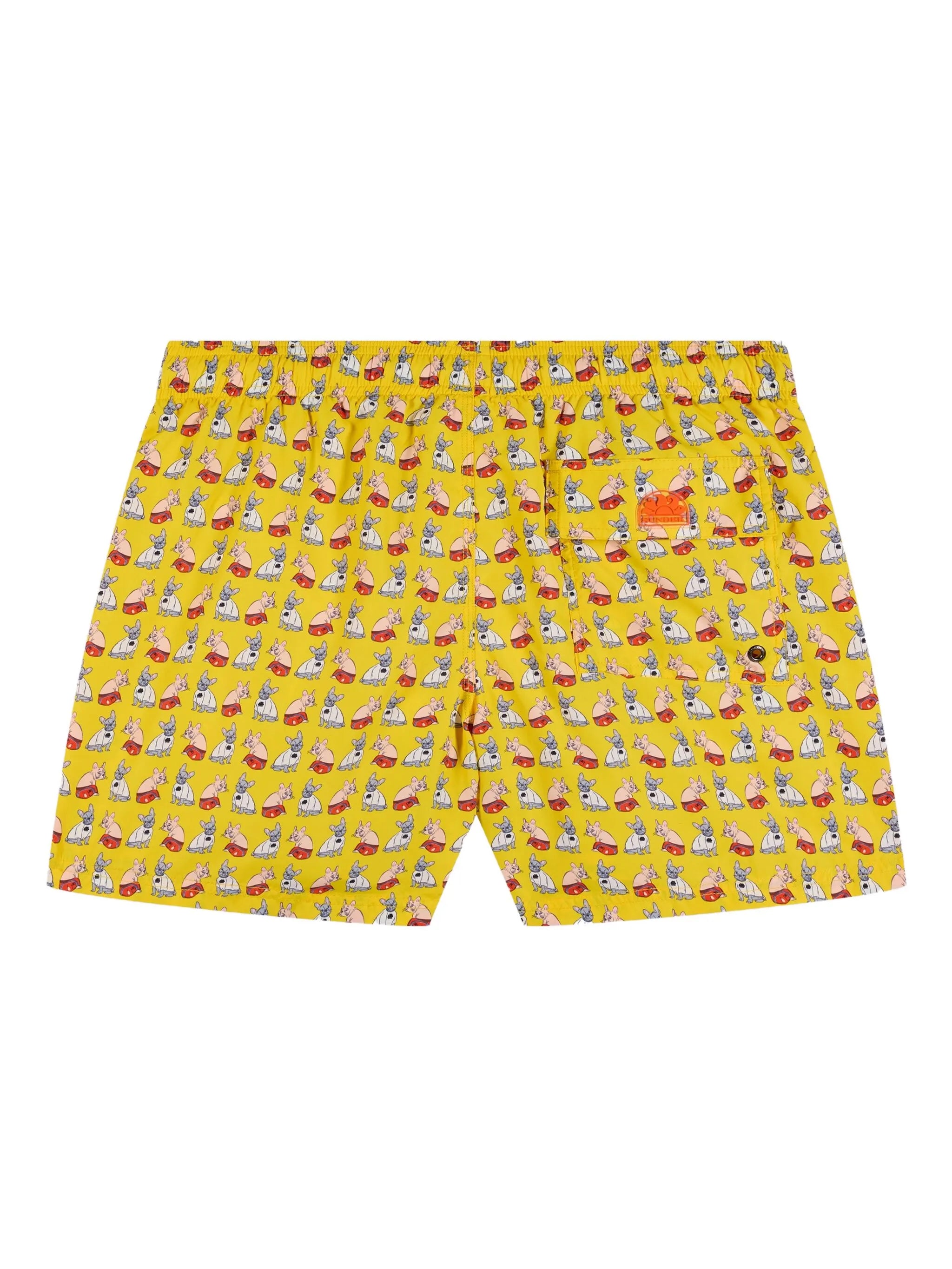 Short de bain à imprimé chien SUNDEK X Pelo Foundation - Jaune