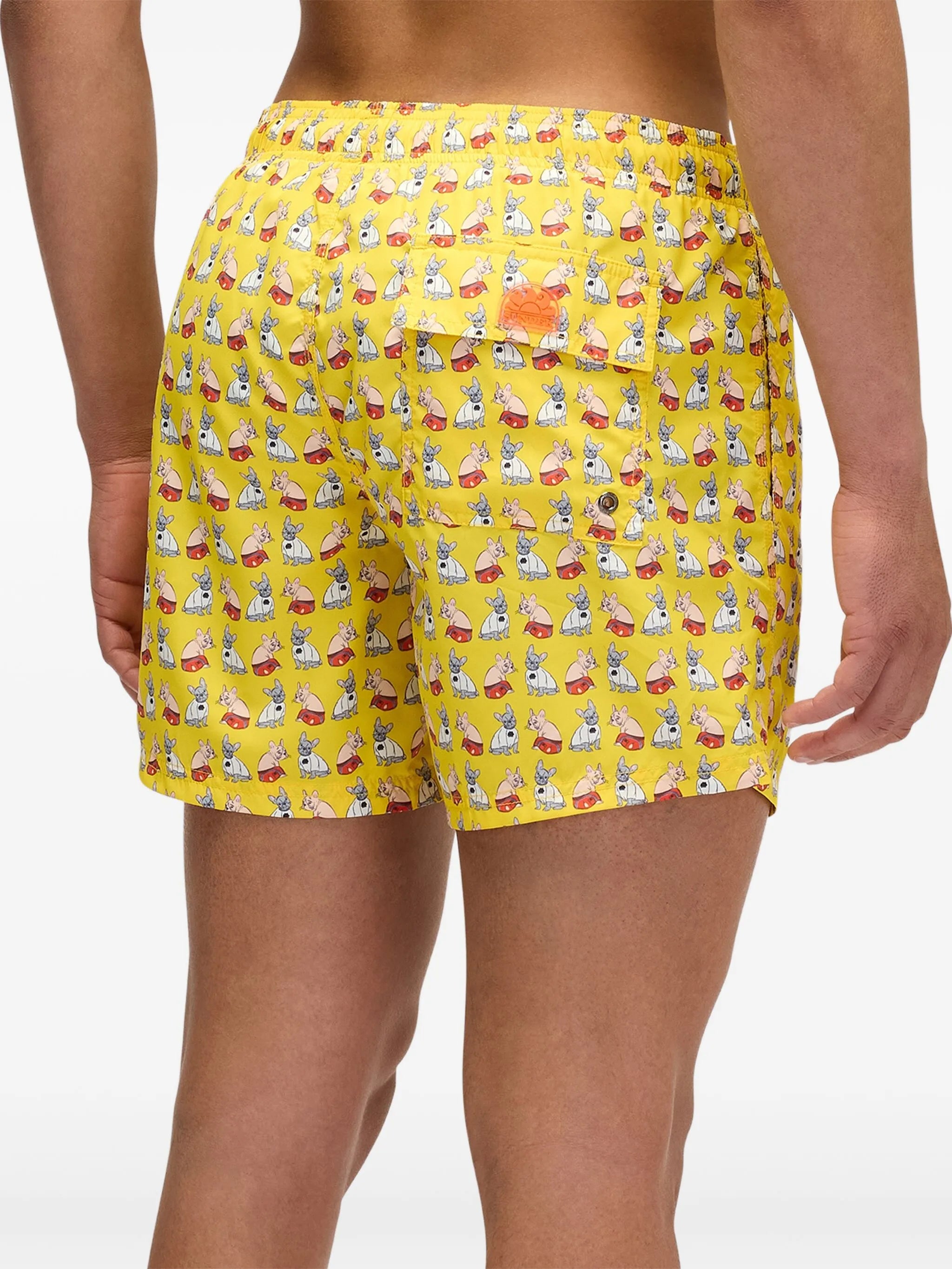 Short de bain à imprimé chien SUNDEK X Pelo Foundation - Jaune