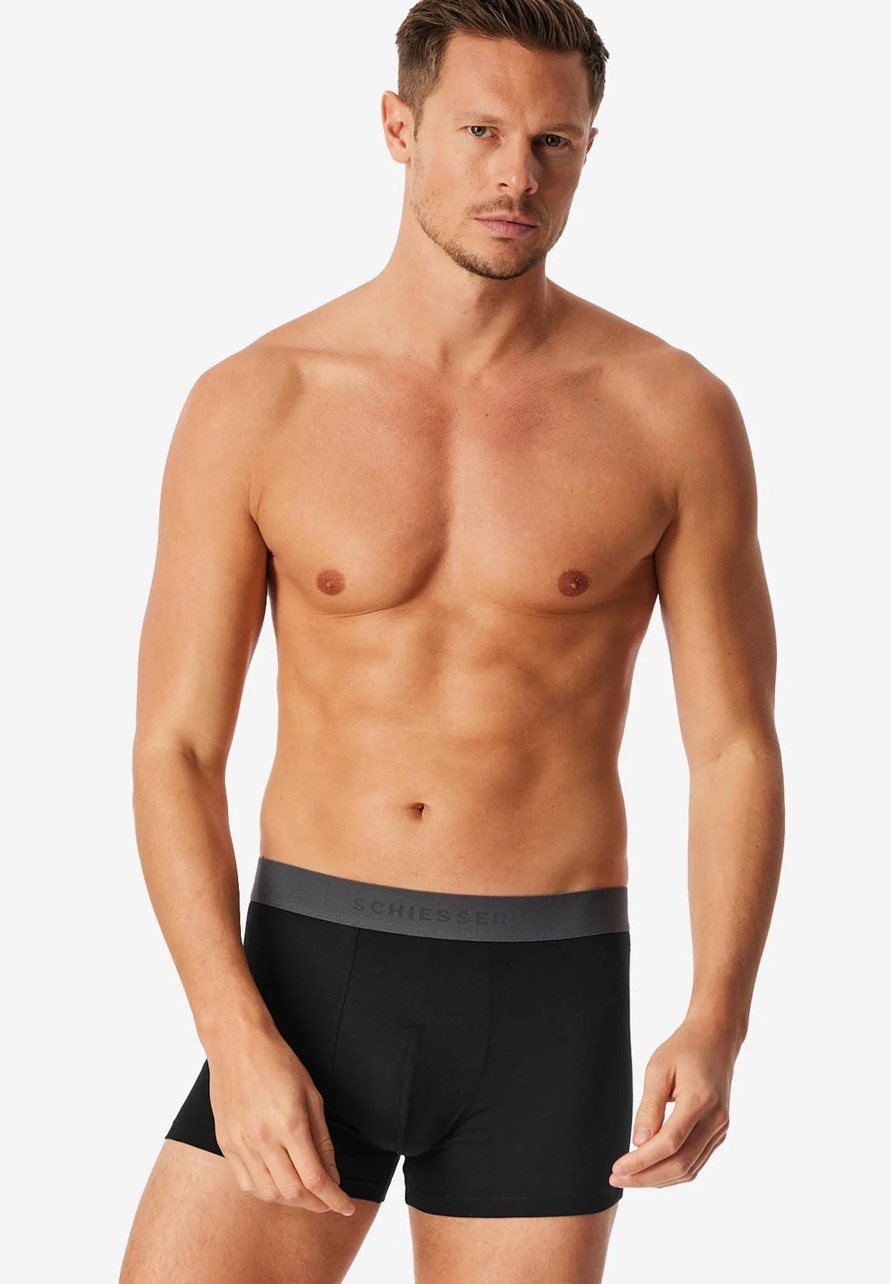 Schiesser 95 5 Cotton 9 Pack Trunks – Black