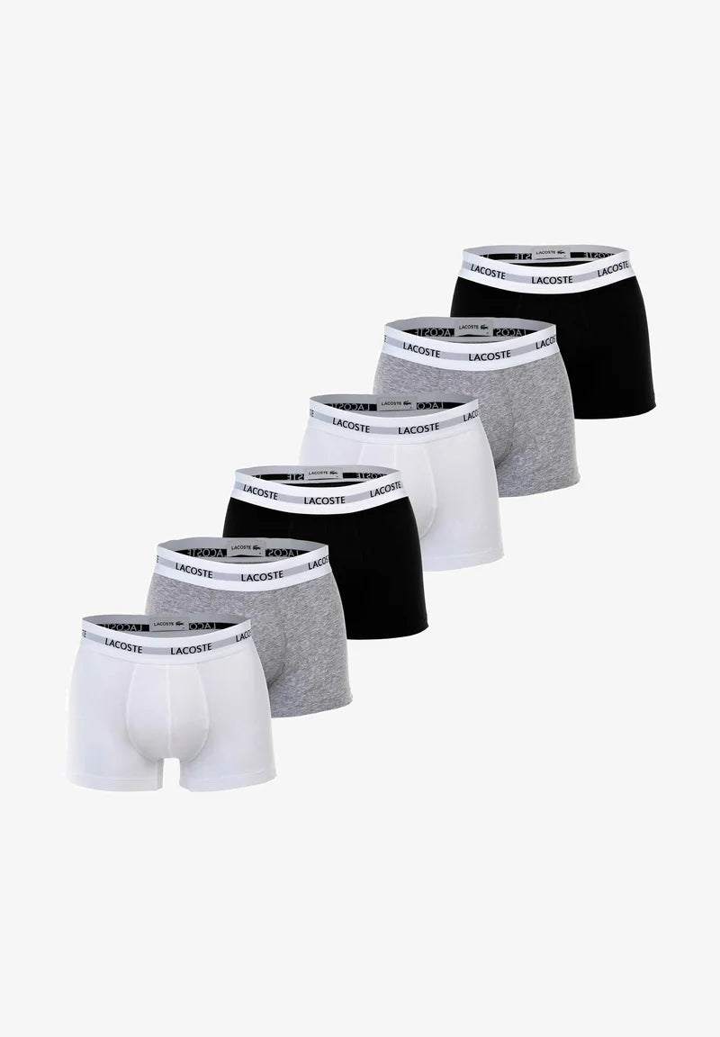 Lacoste 6 Pack Stretch Logo pasový pás – černá, bílá, šedá