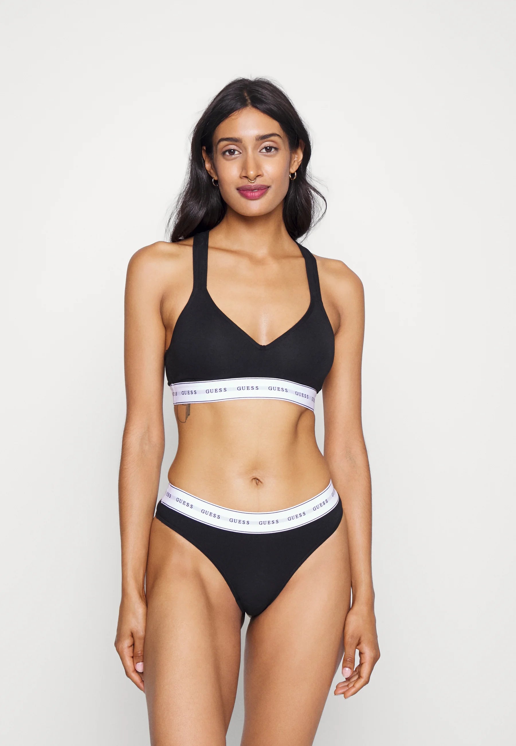Guess Carrie Cotton Modal Thong – Jet Black