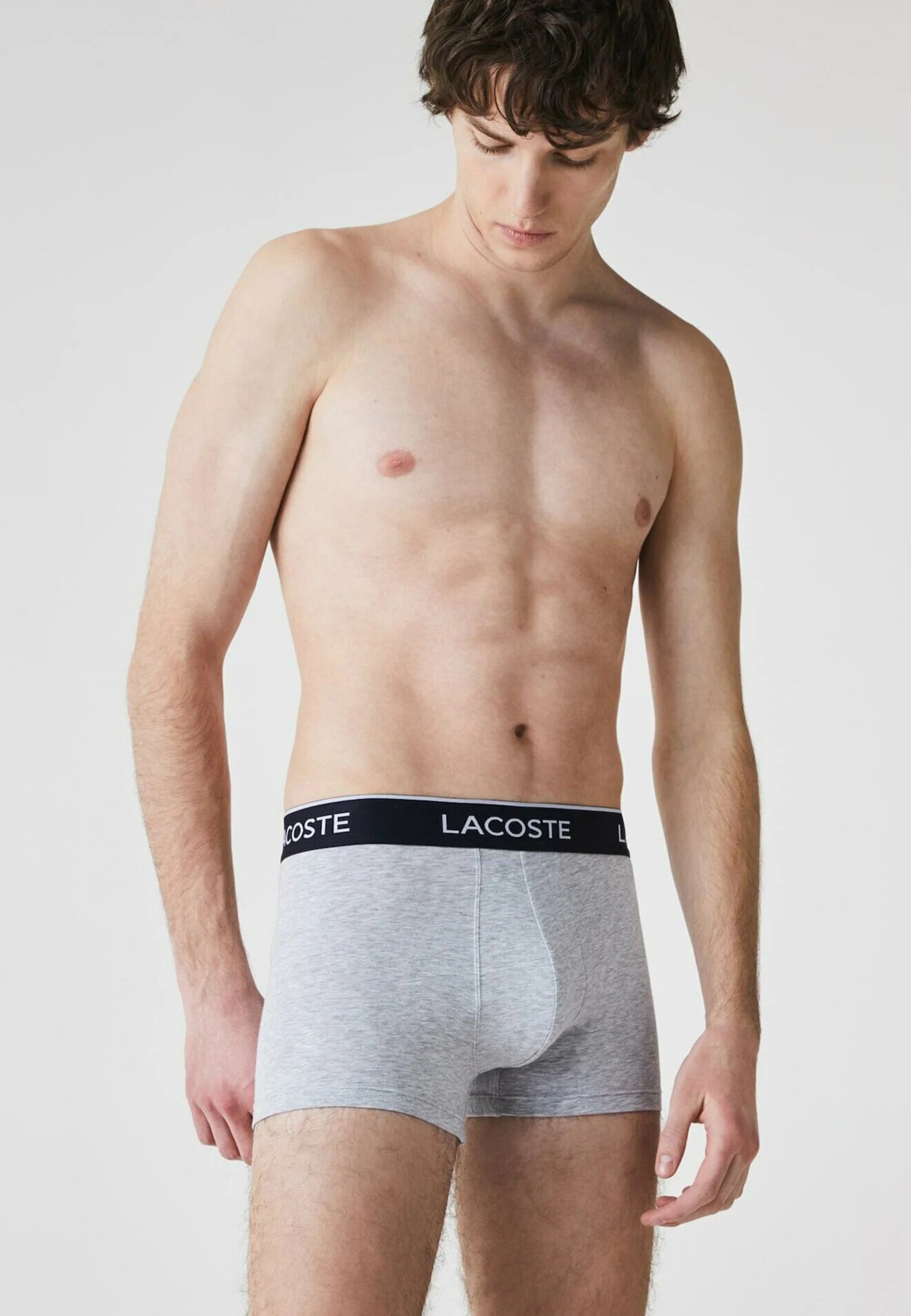 Lacoste Classic Stretch Trunks 3 Pack – Heather Grey