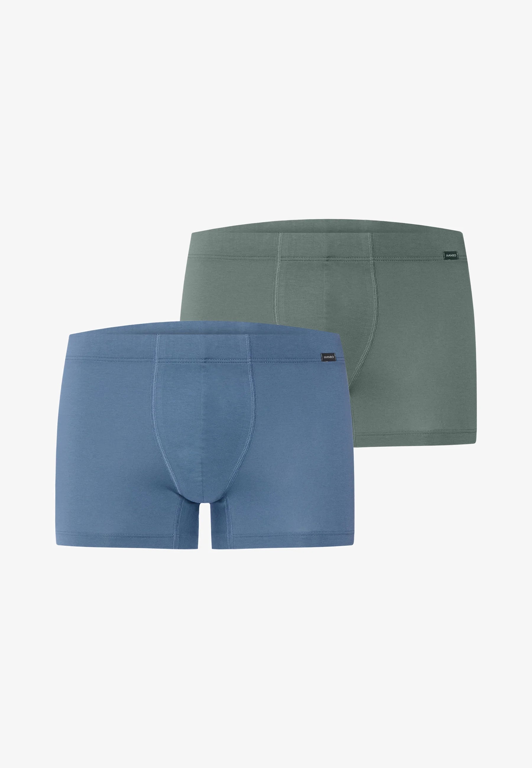 HANRO ESSENTIALS Lot de 2 boxers – Vert Studio, Bleu Rétro