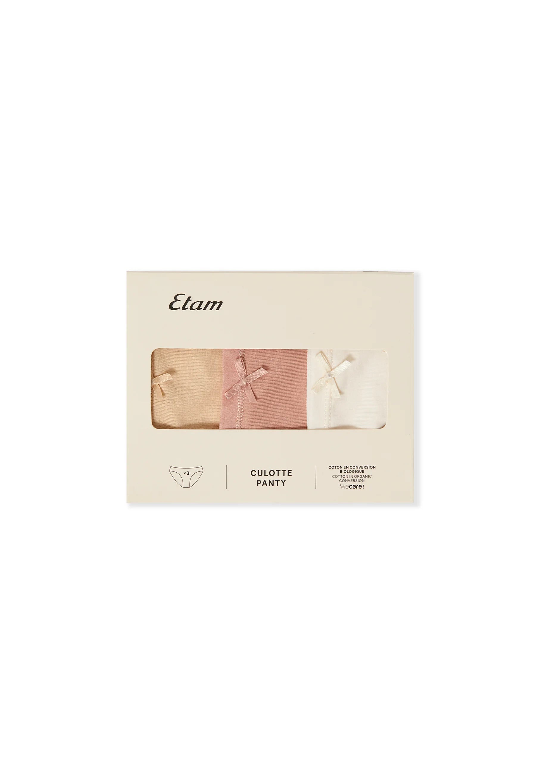 Etam Jack Slips – 3er-Pack, Rosa, Beige, Weiß