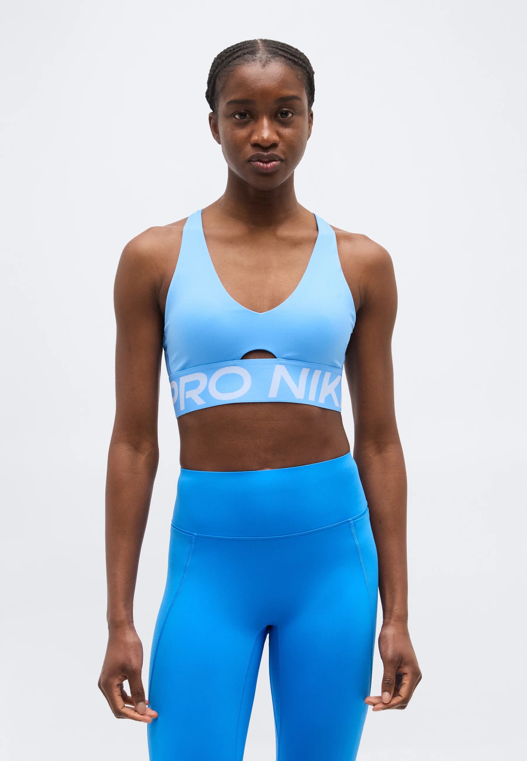 Nike Sculpt Medium Support Sports Bra – University Blue, Hydrogen Blue, White