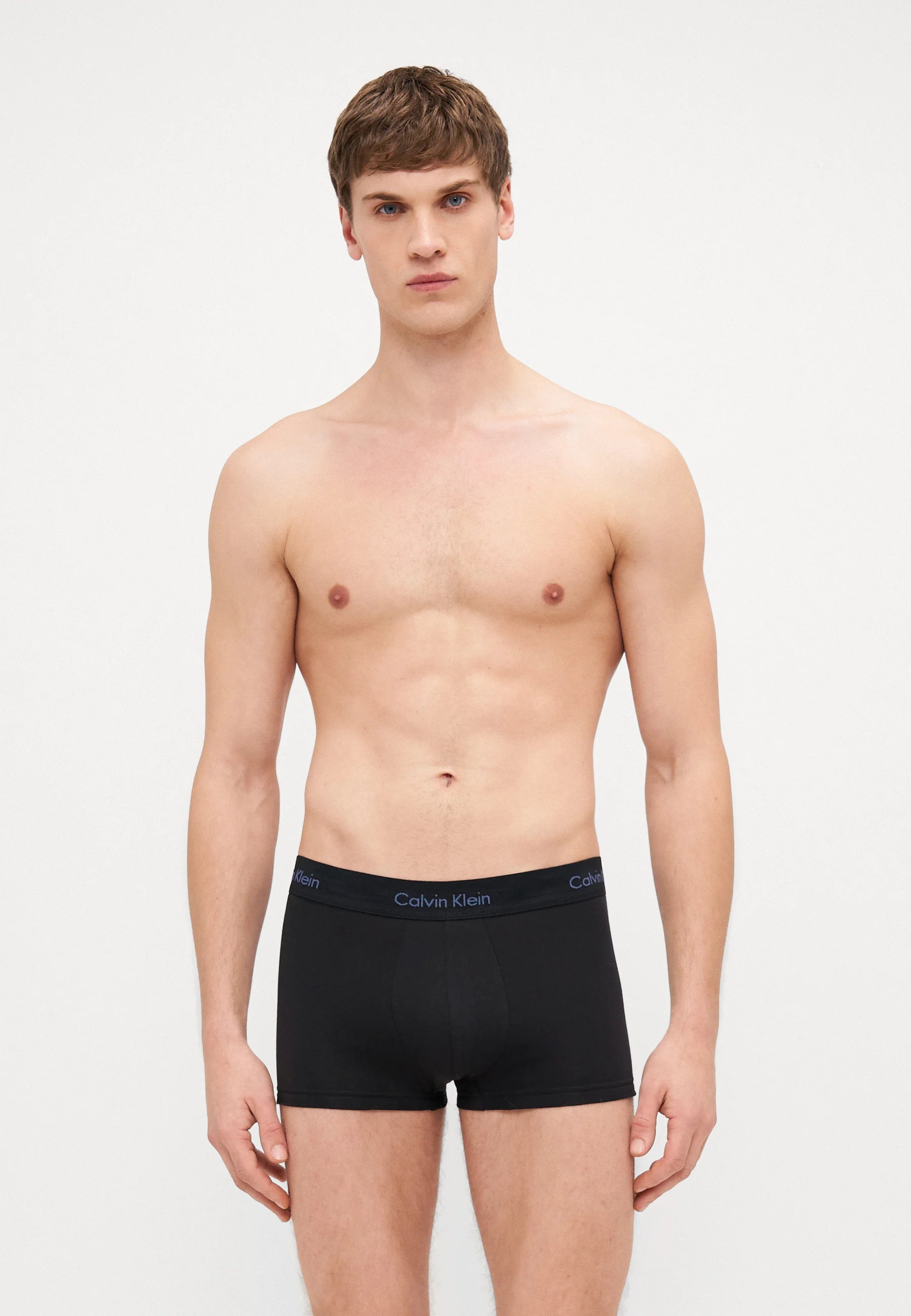 Calvin Klein Cotton Stretch Trunks – 3 Pack – Ash, Vintage Indigo , Sterling Blue