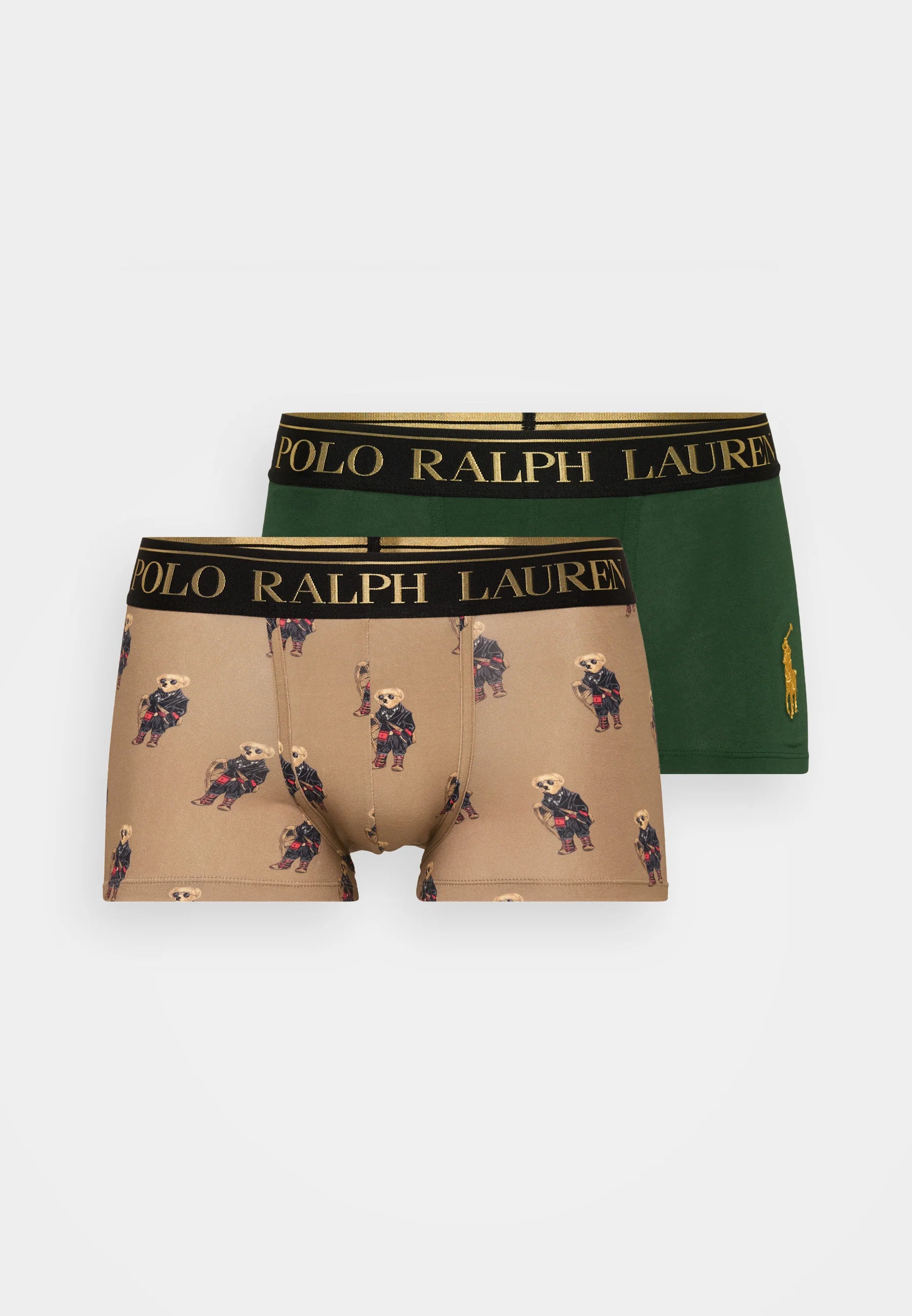 Polo Ralph Lauren Baumwoll-Stretch-Unterhosen – Low Rise – 2er-Pack – Flaschengrün, Khaki