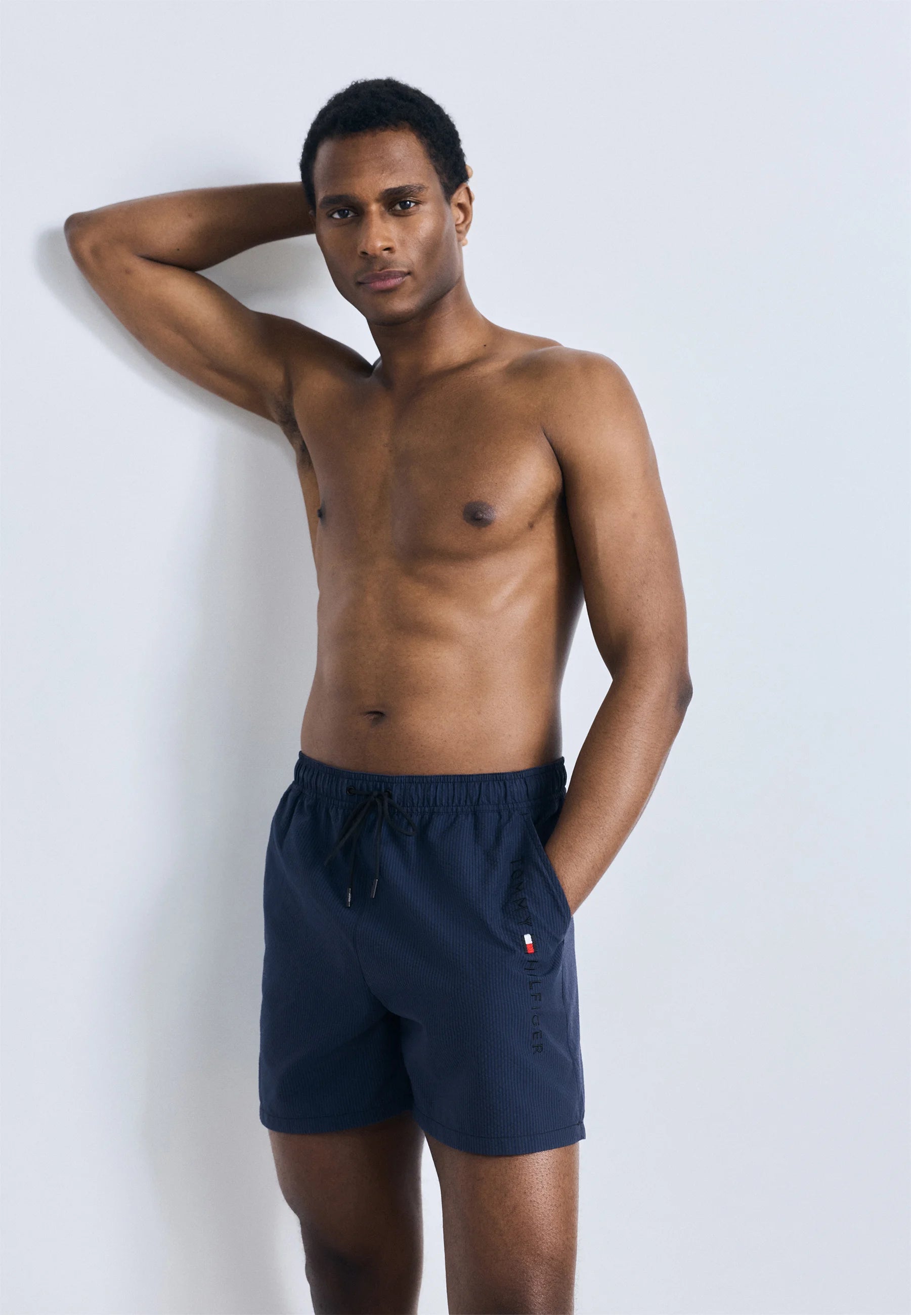 Tommy Hilfiger Ithaca Stripe Swim Shorts – Egejské moře, Desert Sky