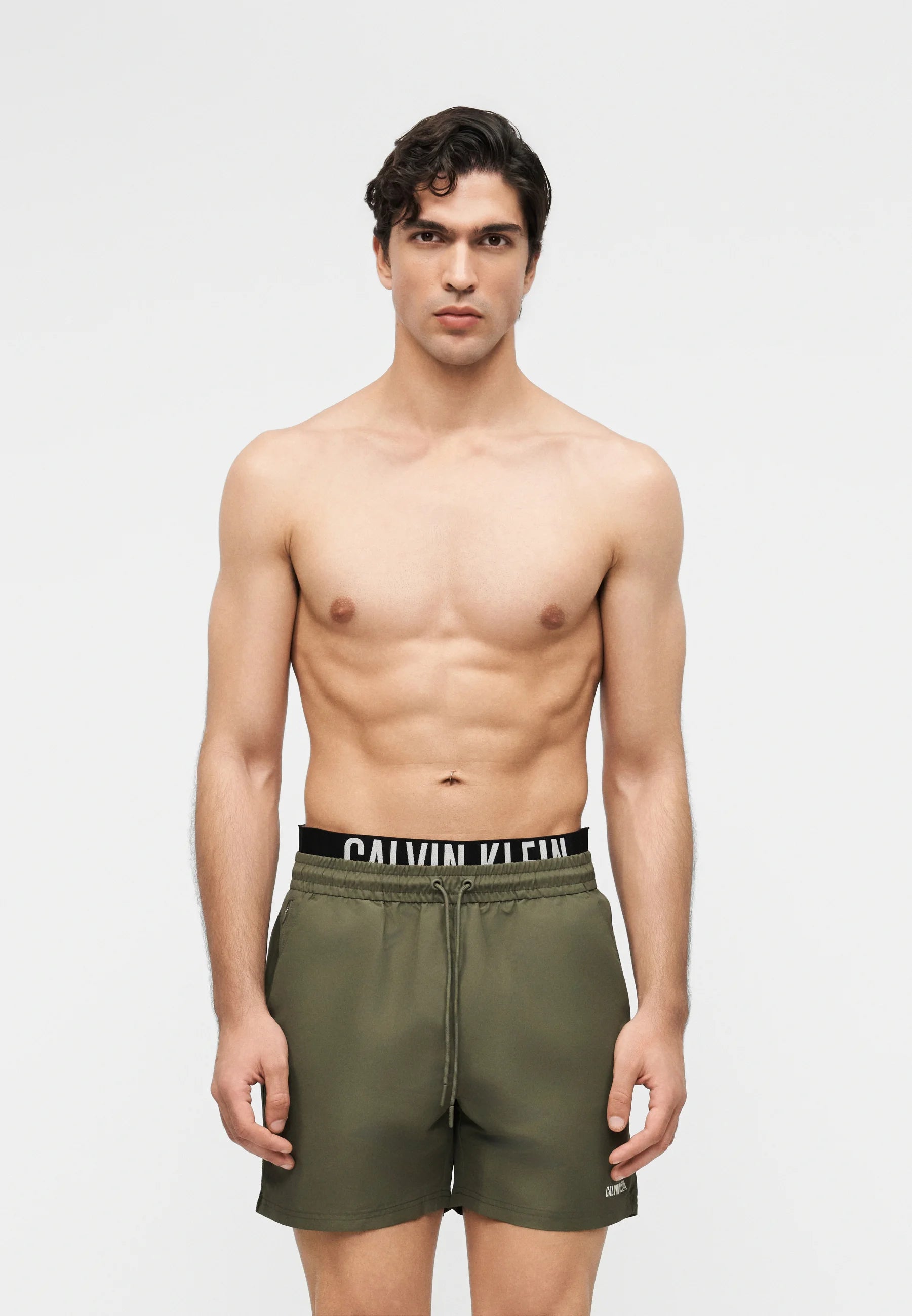 Calvin Klein Medium Drawstring Swim Shorts – Brush Green