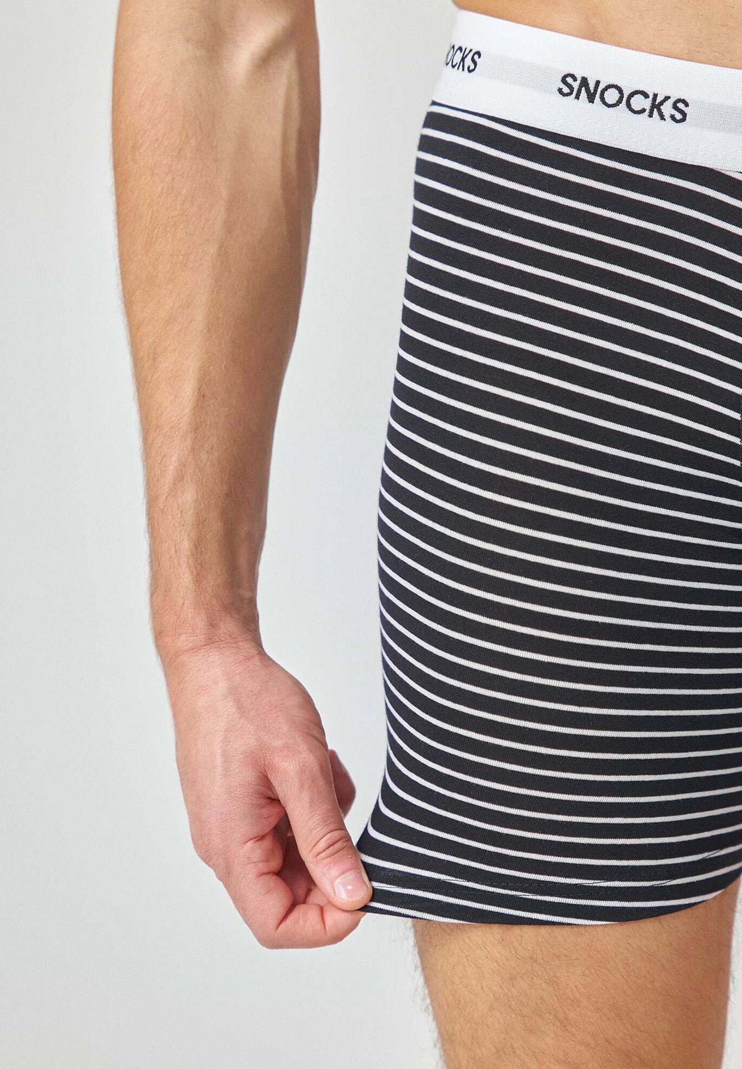 SNOCKS Boxer à jambe longue – Ensemble à rayures noires