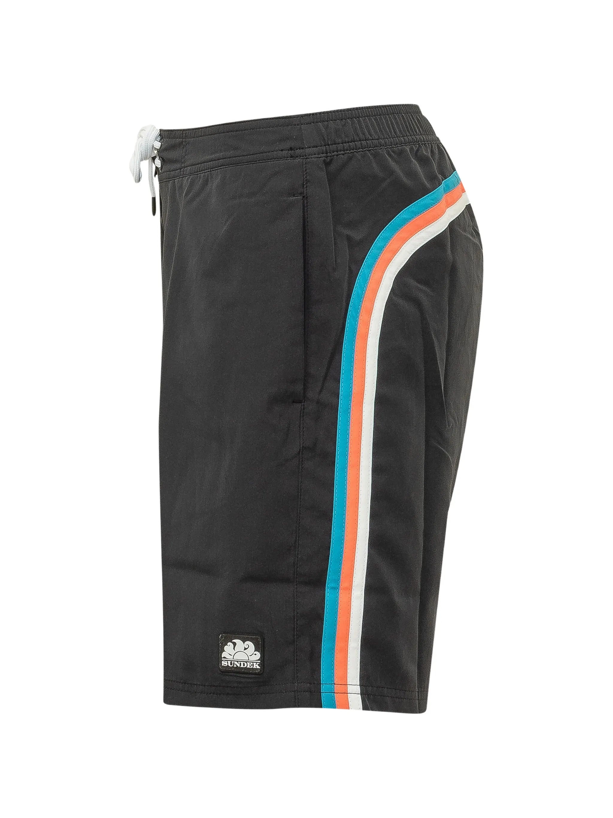 Plavkové šortky SUNDEK Rainbow Stripe – černé