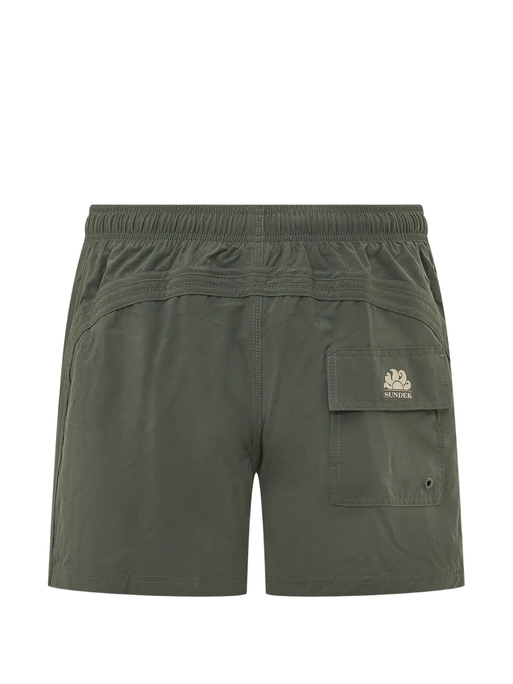 SUNDEK Logo Patch Drawstring Swim Shorts – Pine Green