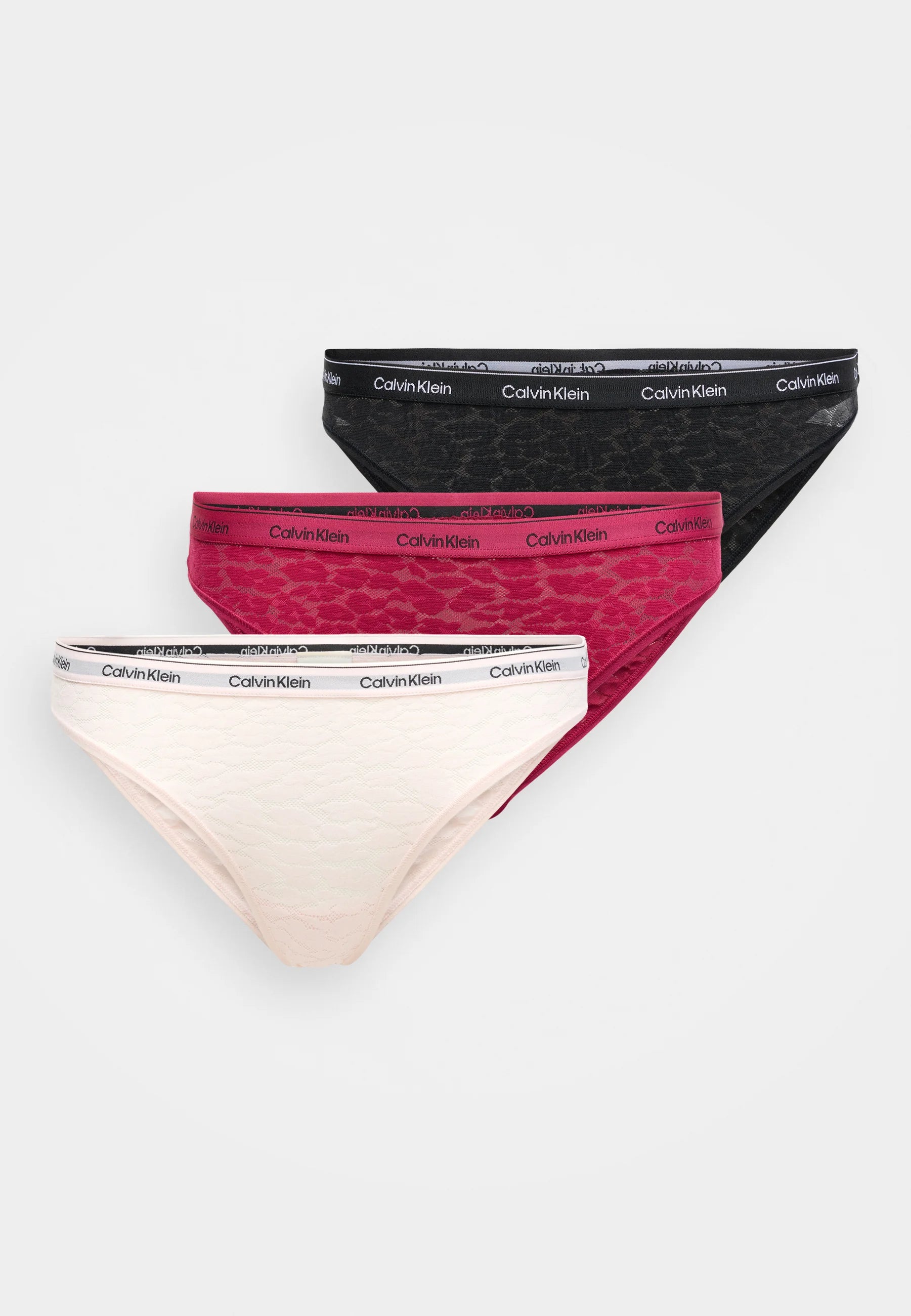 Calvin Klein Icon Briefs – 3 Pack, Beet Red, Black, Eggshell Pink