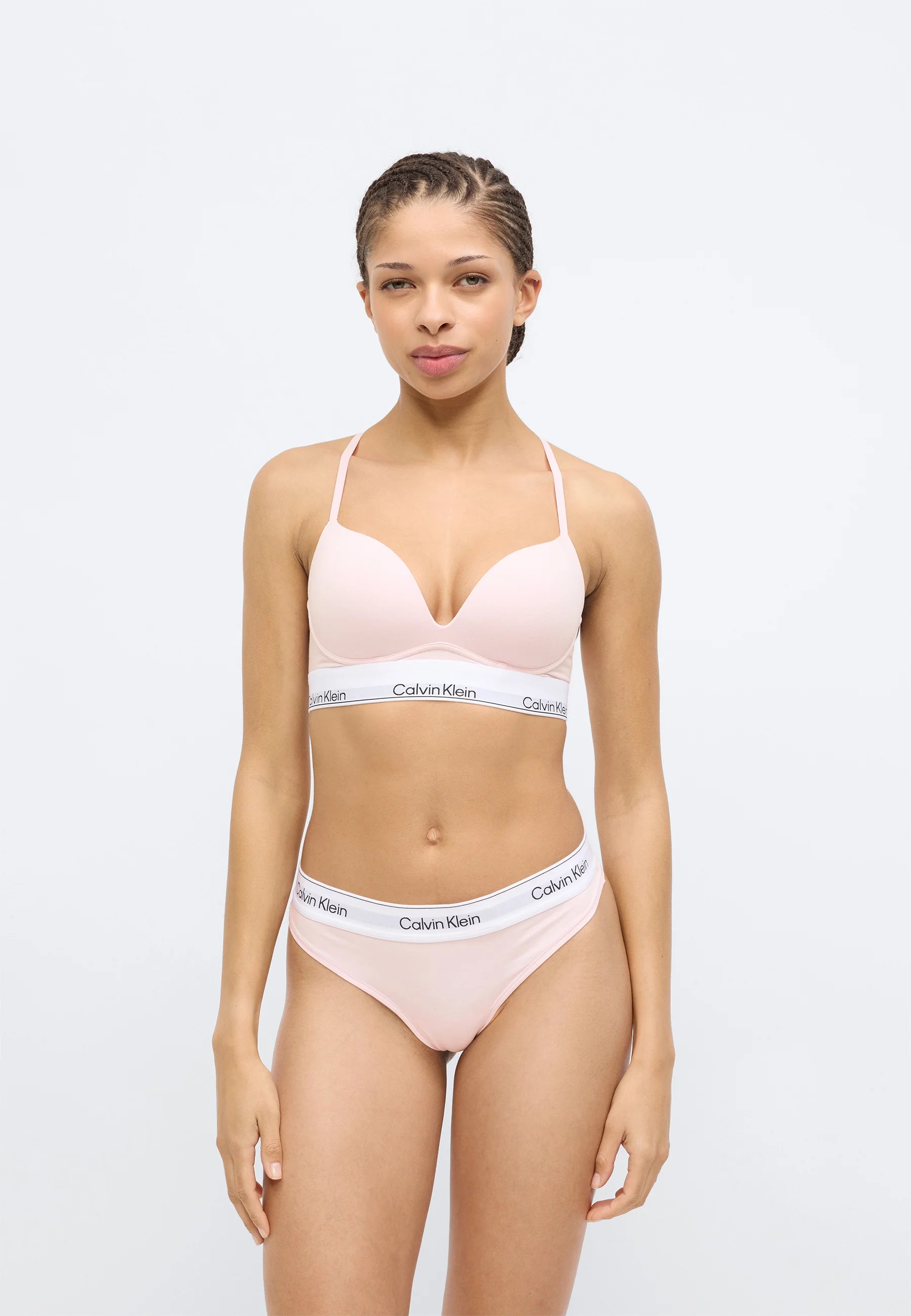 Dwupak stringów Calvin Klein – biały, kołysankowy róż