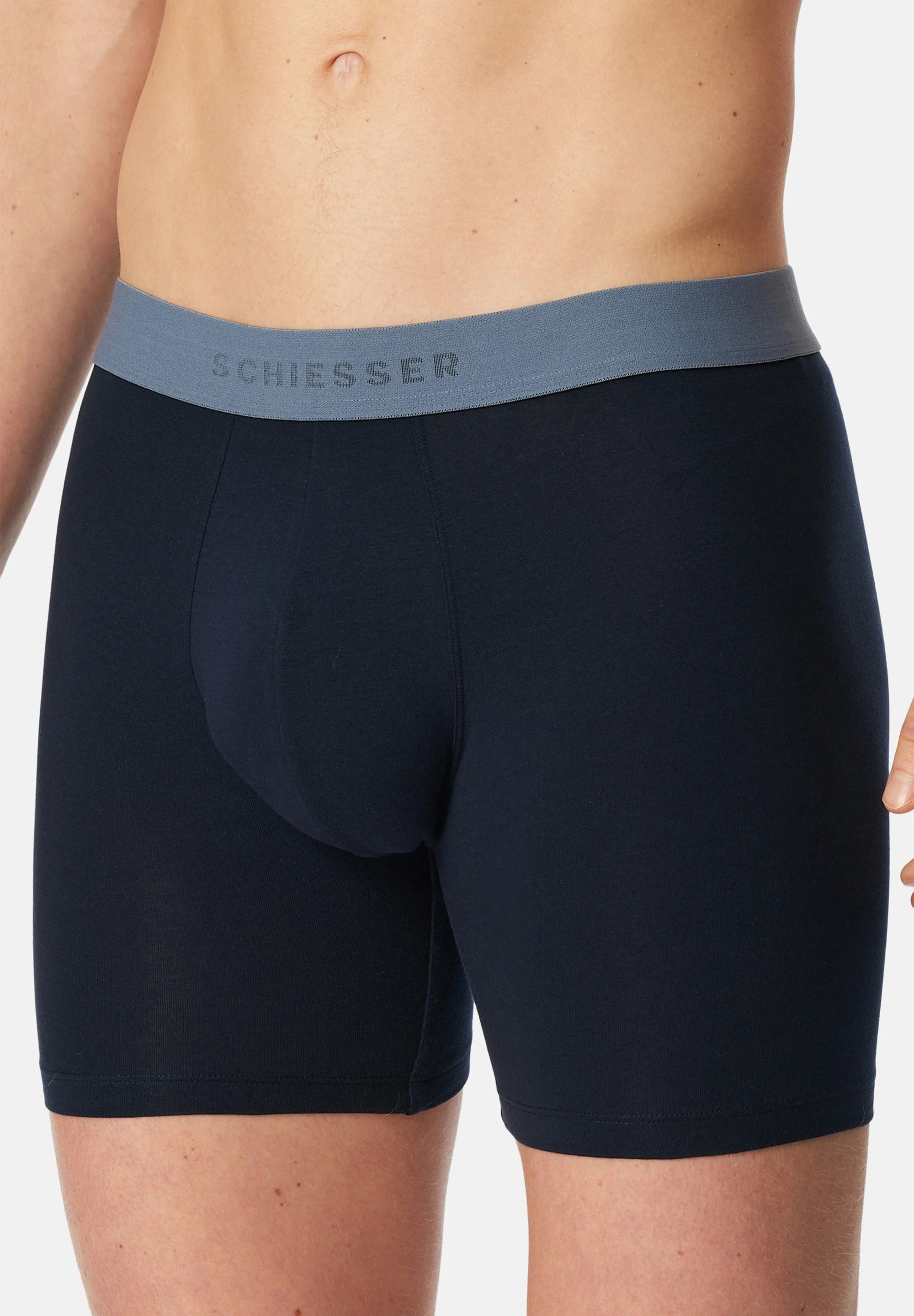 Lot de 4 boxers Schiesser en coton stretch – Bleu foncé