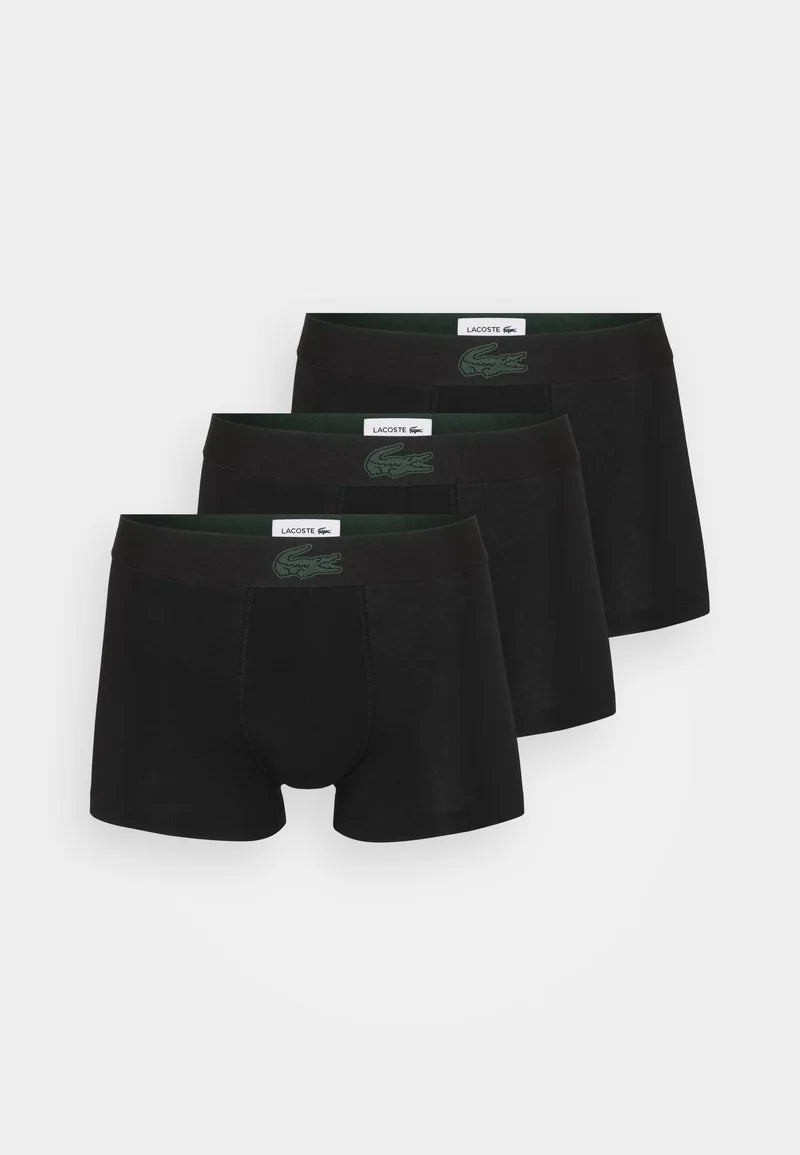 Lacoste Underwear Classic Stretch Trunks 3 Pack – Black