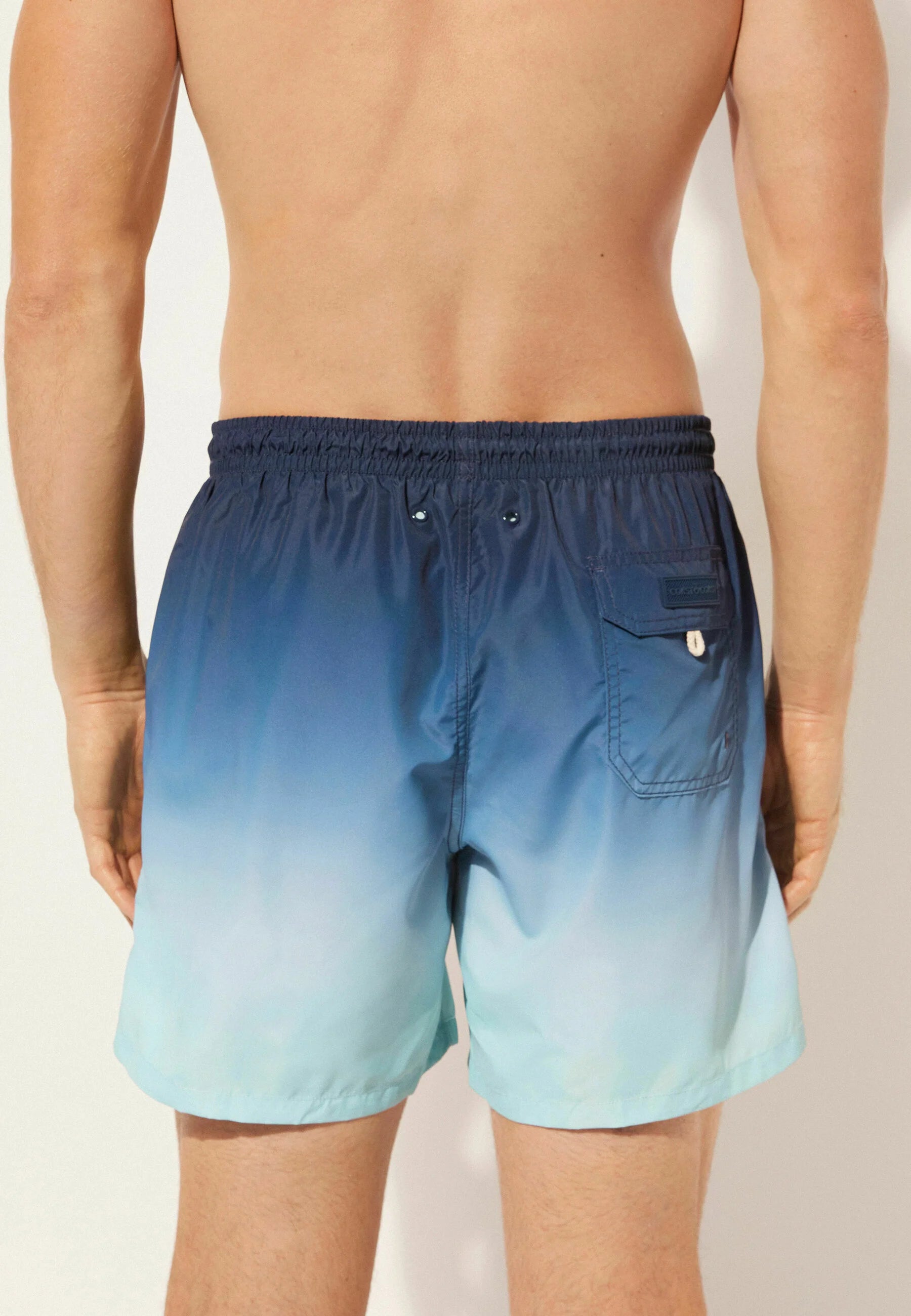 Calzedonia Formentera gemusterte Badeshorts mit Farbverlauf – Blau