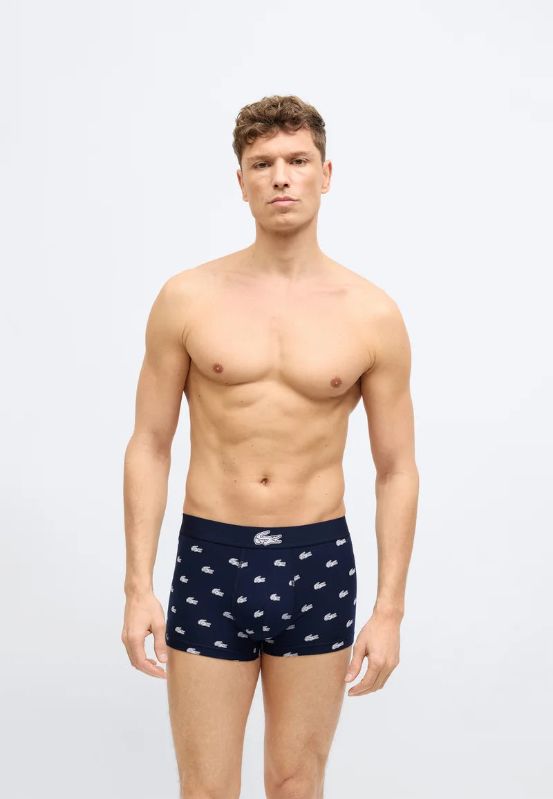Lacoste Court 3 Pack Stretch Trunks – Navy Blue, White, Aphylla