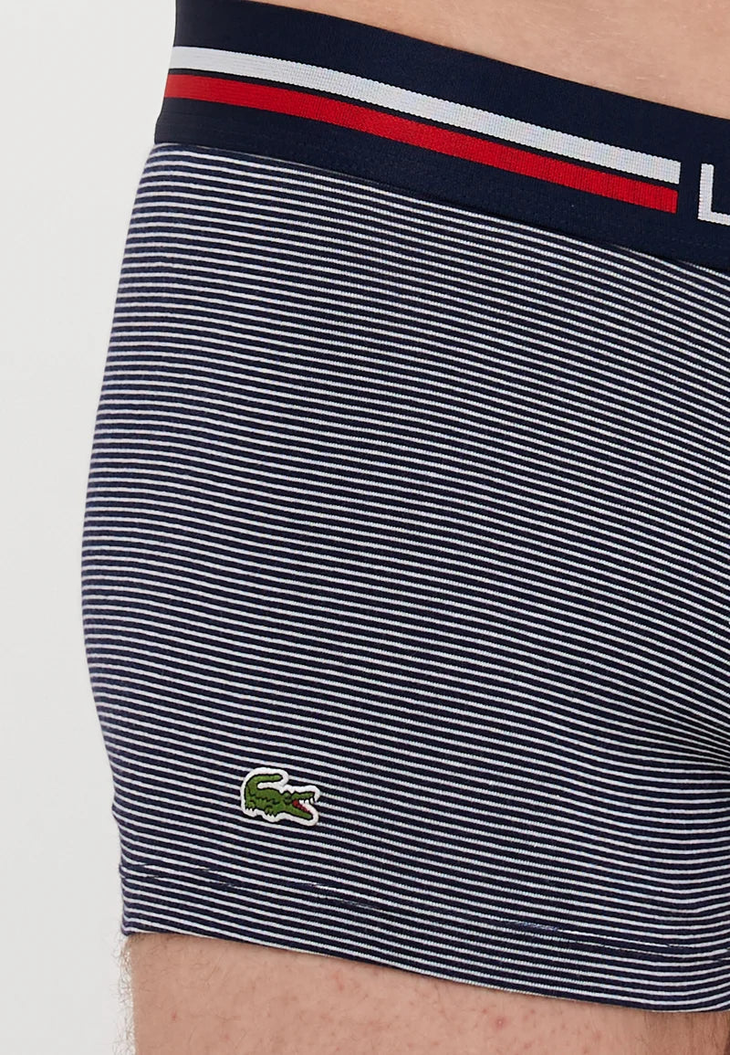 Lacoste Classic Stretch Trunks 3 Pack – Navy Blue, White