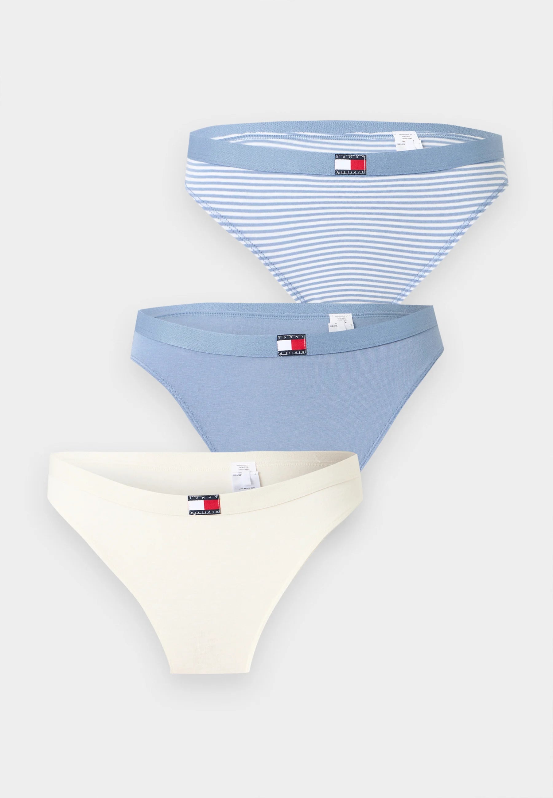 Tommy Hilfiger Heritage Slips – Lot de 3, ivoire, bleu vif