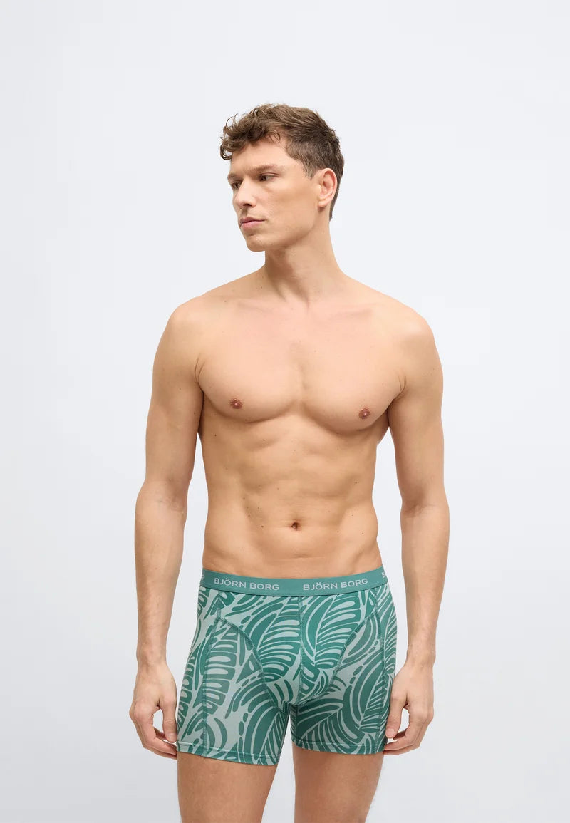 Björn Borg Stretch 7 Pack Trunks – Black, Green, Mixed Colours