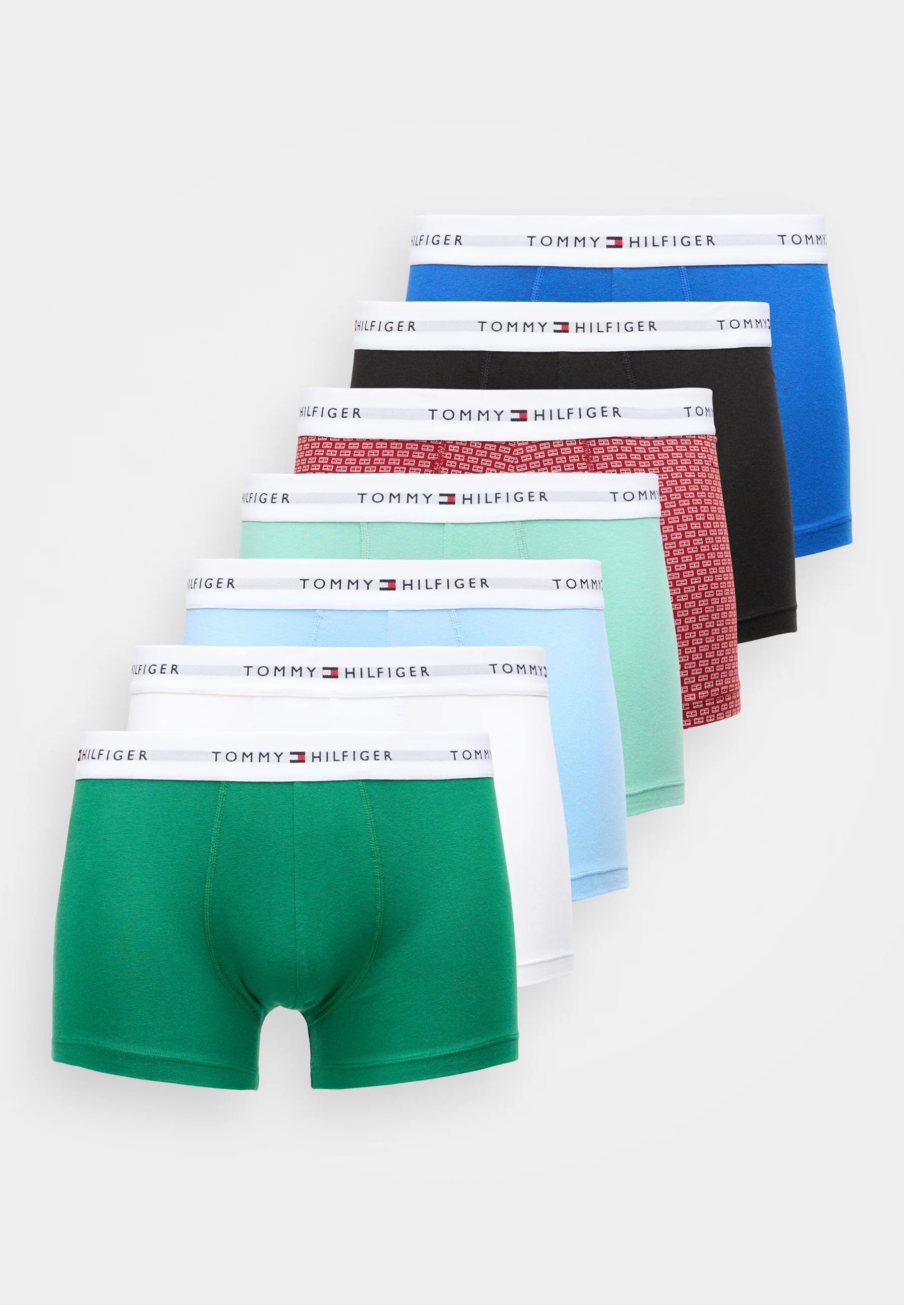Tommy Hilfiger Signature Trunk Print 7 Pack – Multicolore, Noir, Blanc