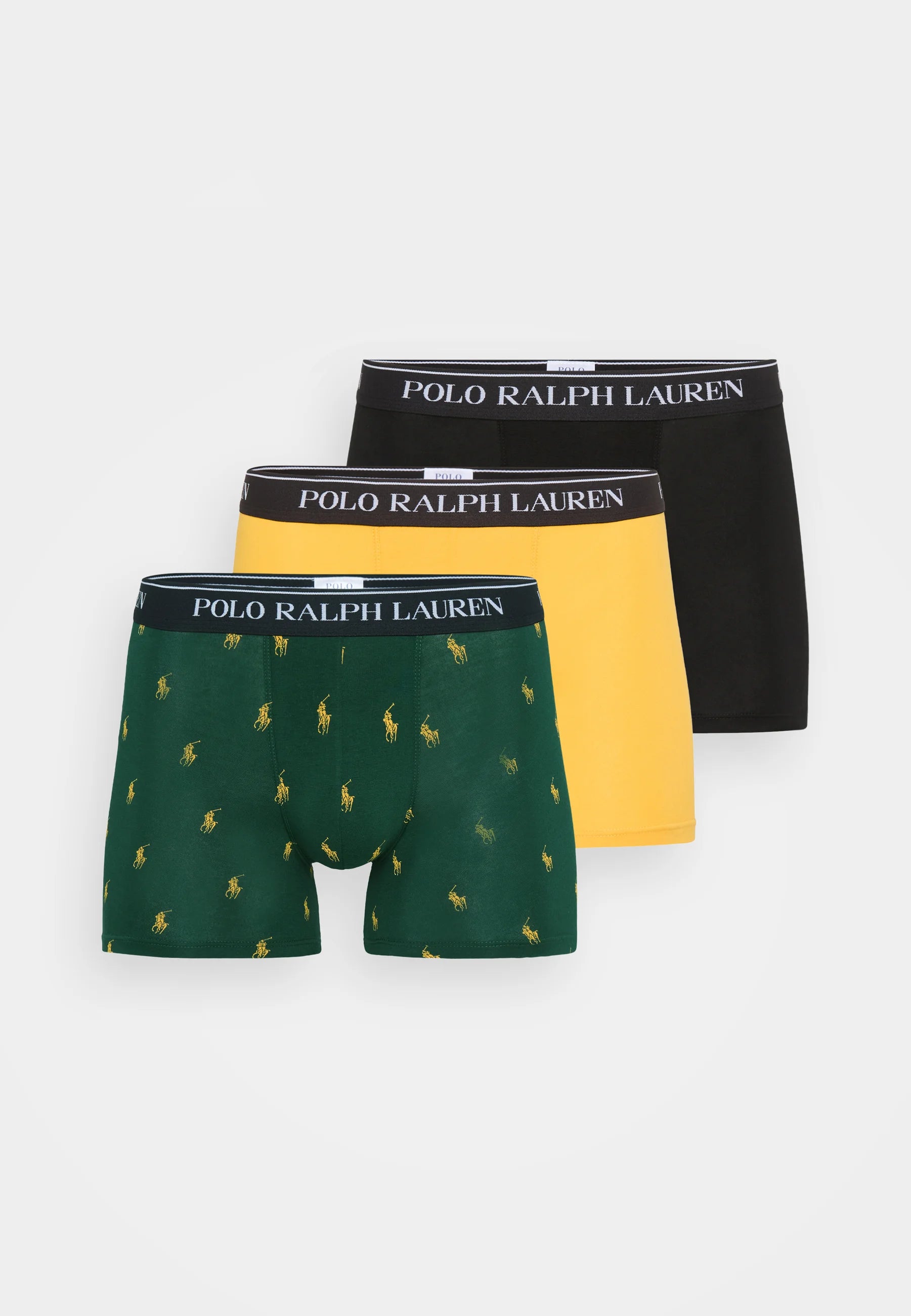 Polo Ralph Lauren Cotton Stretch Boxer Briefs – 3 Pack – Vintage Pine, Gold, Black