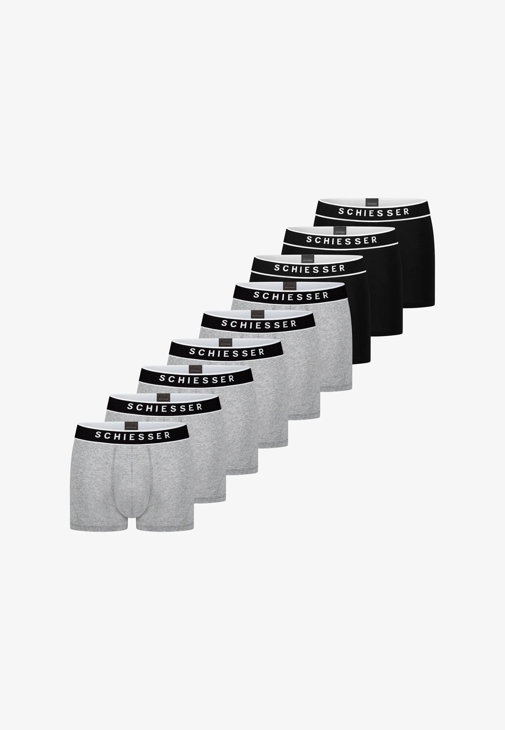 Boxer en coton stretch Schiesser – Gris, Noir