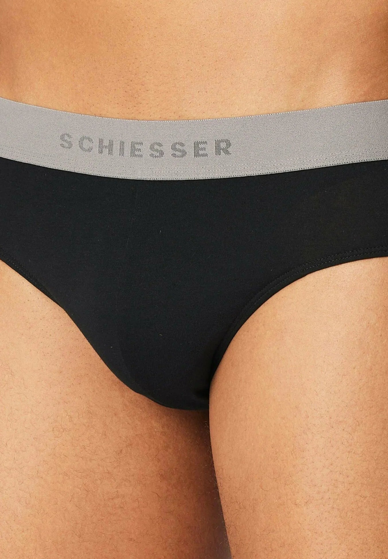 Slip Schiesser Essential in cotone – Nero, Grigio, Blu