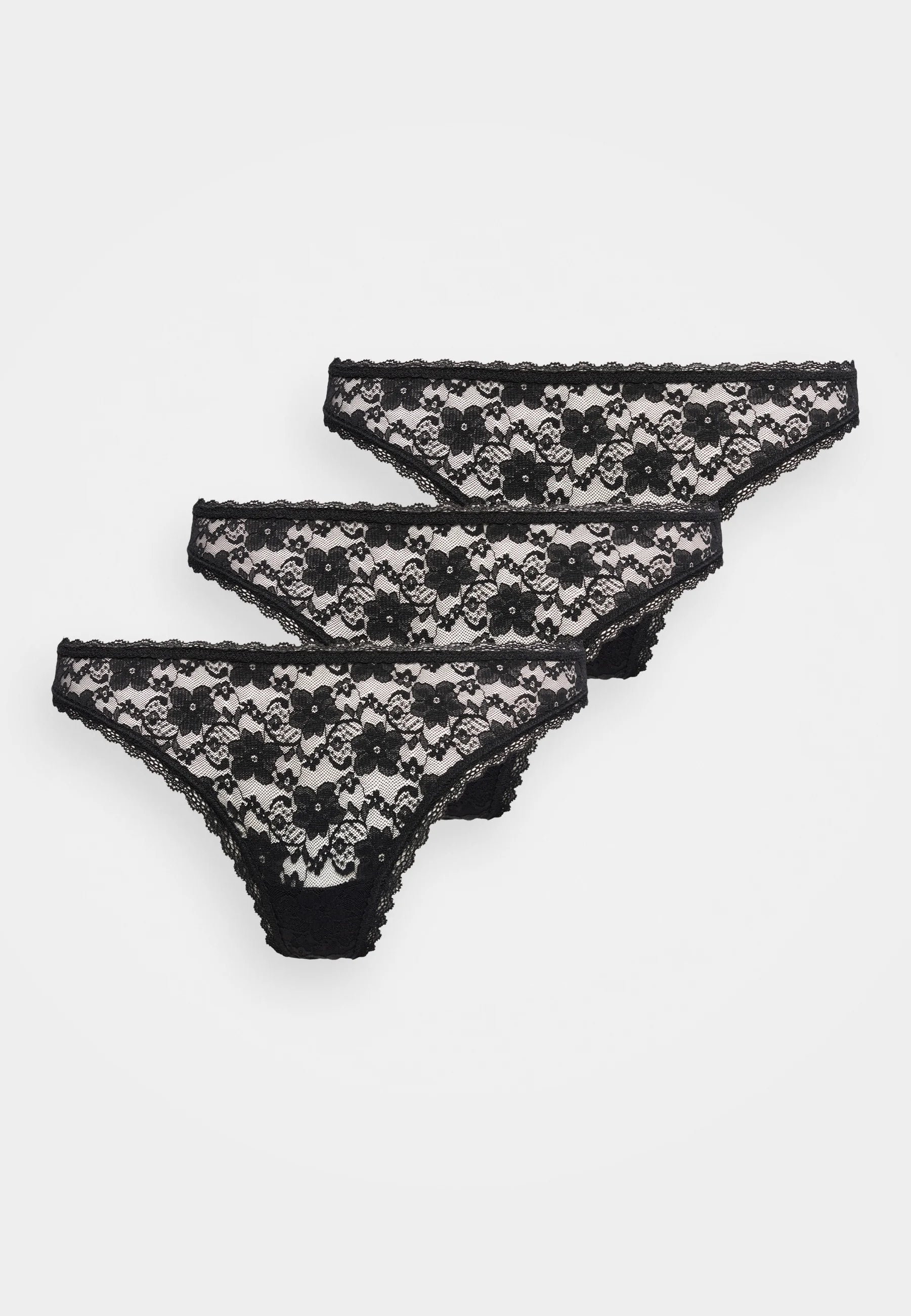 Guess Basic Lace Brazilian Briefs 3 Pack – Jet Black
