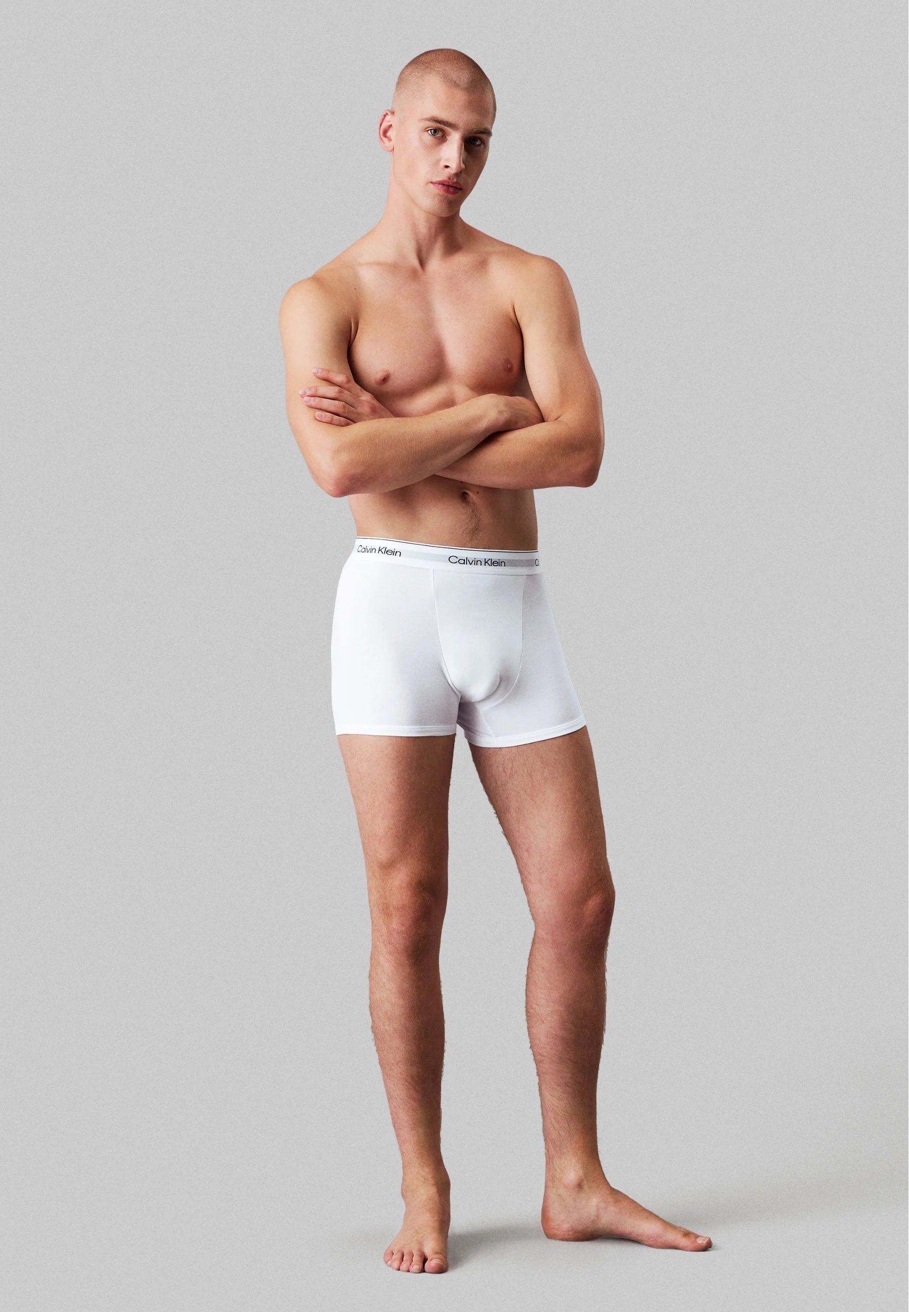 Calvin Klein Icon Cotton Stretch Relaxed Fit Trunks – 3 Pack – White