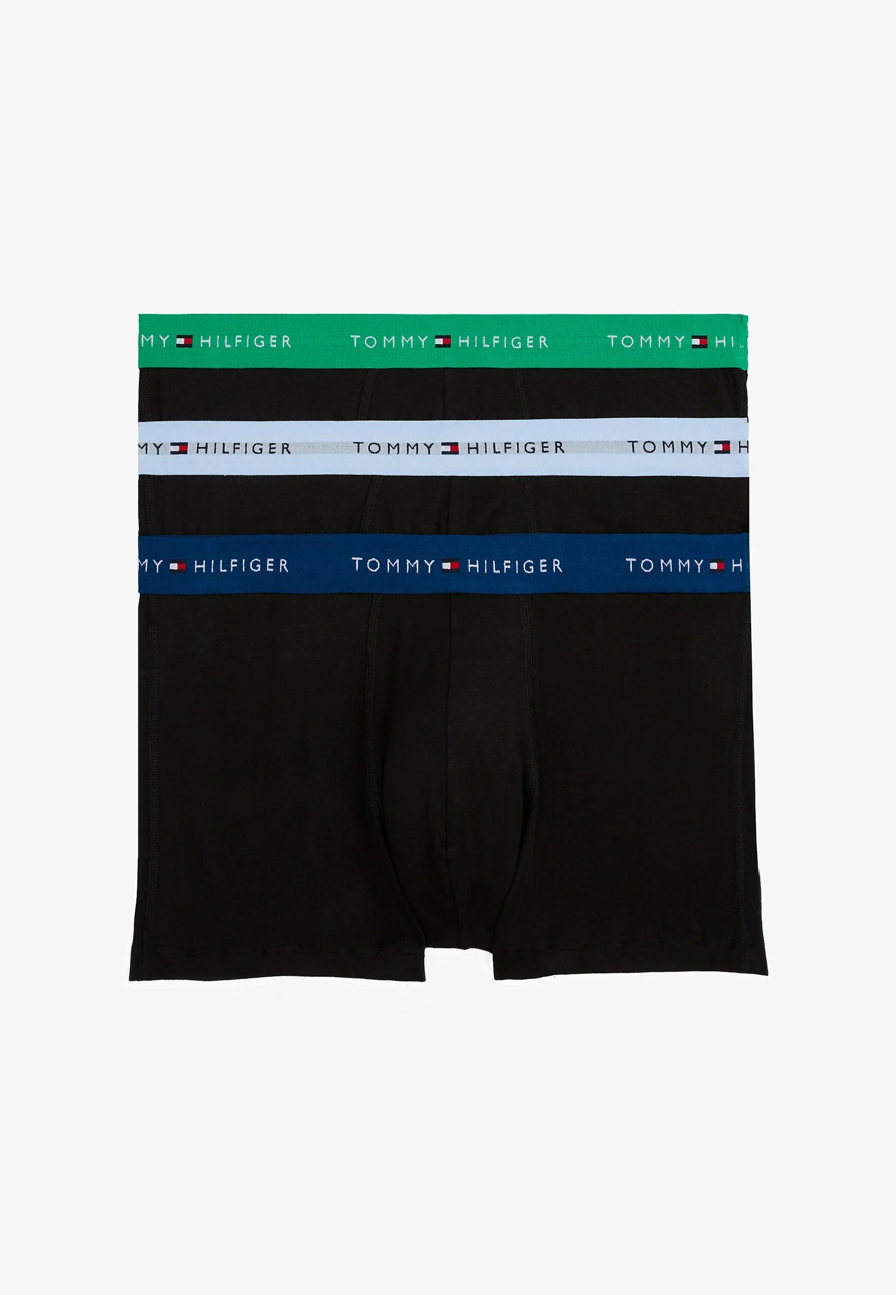 Tommy Hilfiger Signature Trunk 3 Pack - Bleu Doux, Vert Primaire, Indigo Profond
