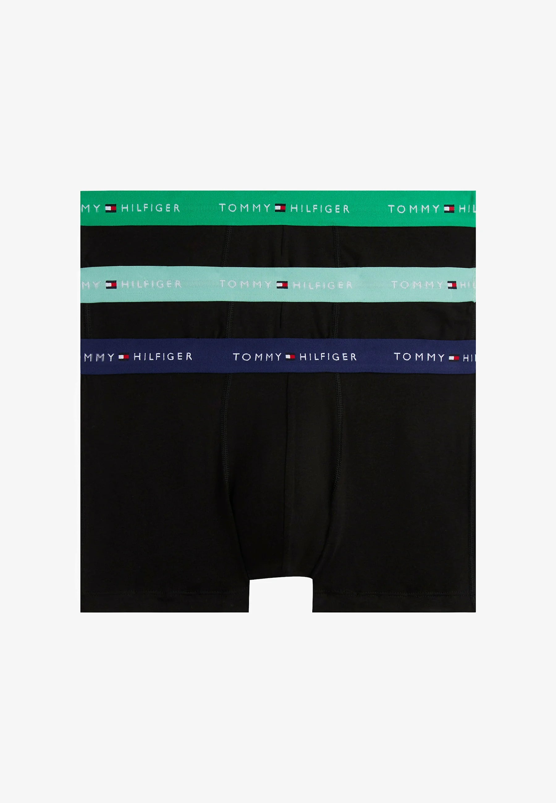 Tommy Hilfiger Signature Trunk 3 Pack – Mint Jade, Olympic Green, Purple Navy