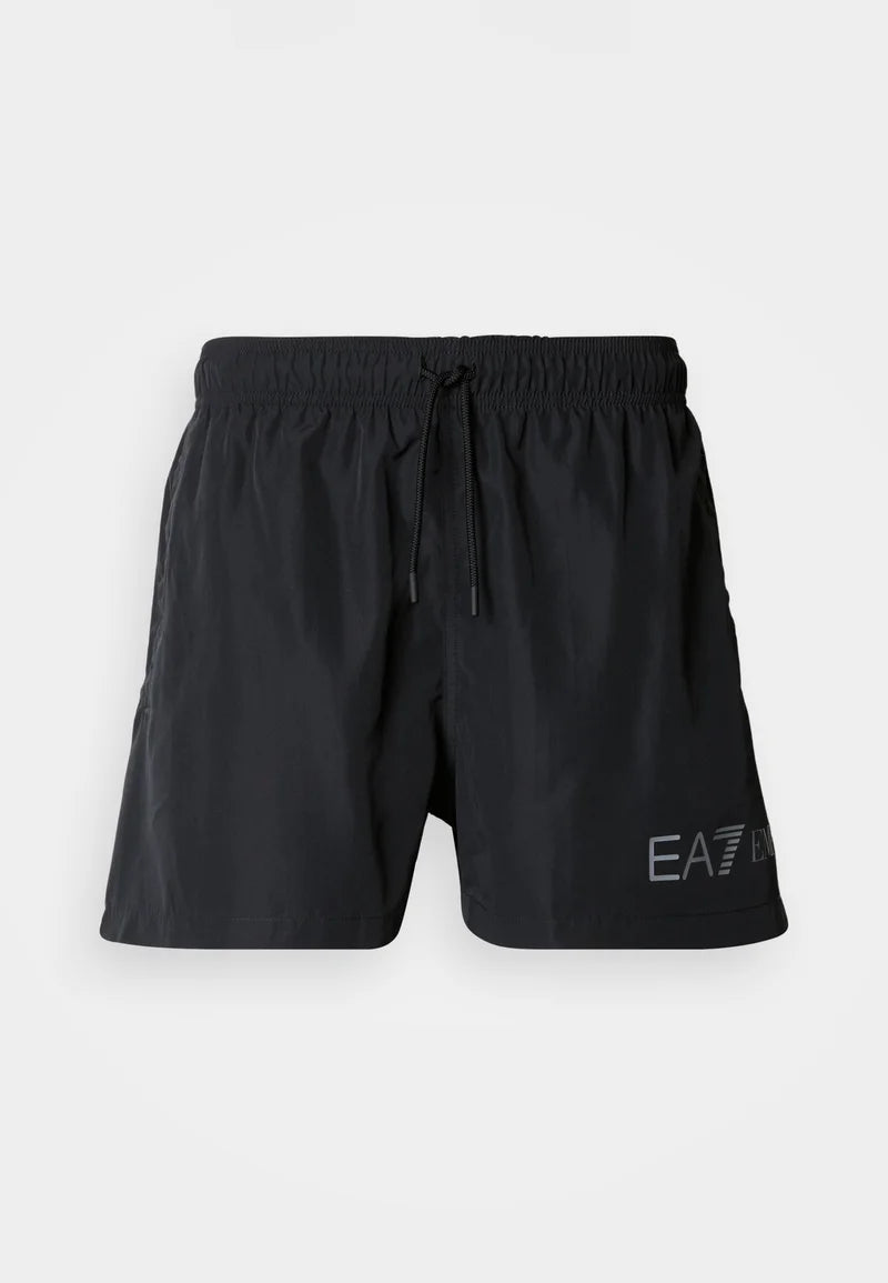Emporio Armani EA7 Water Sport Extended Logo Boxer Short de Bain – Noir, Argenté