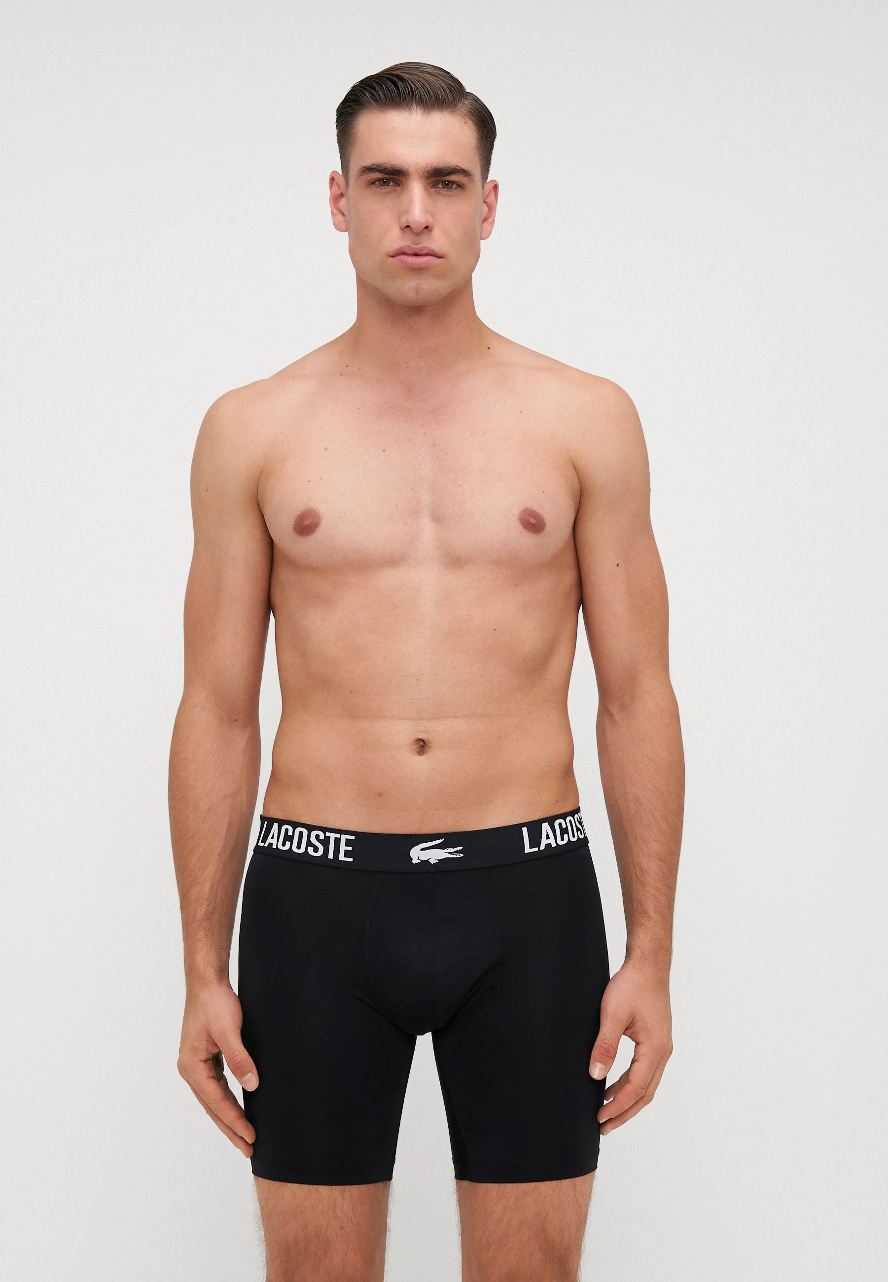 Lacoste Sport Performance Spodní prádlo 3 Pack Stretch Trunks – černá, Flagstone bílá, šedá