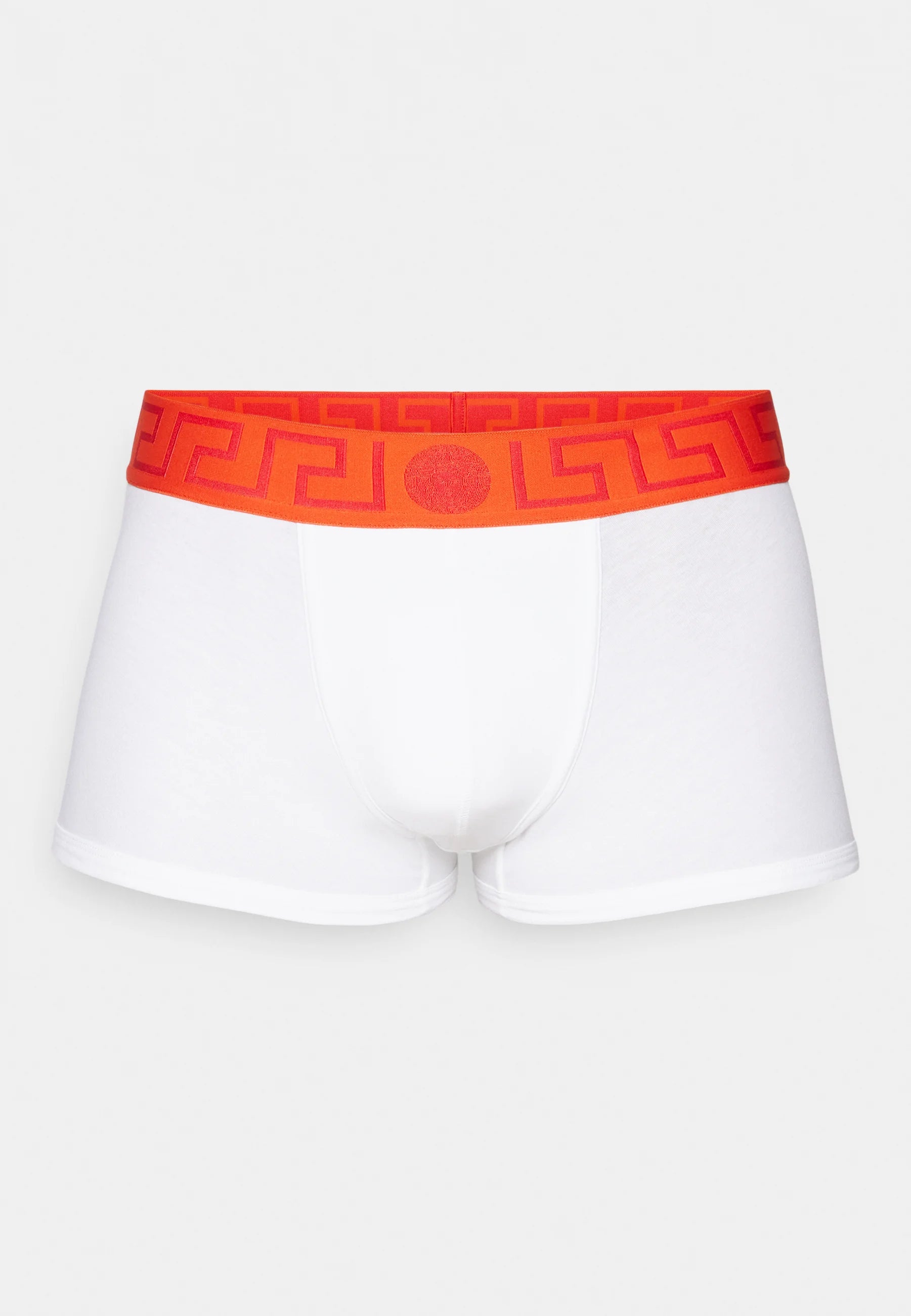 Boxer taille basse en coton stretch Versace - Blanc, Corail Russet