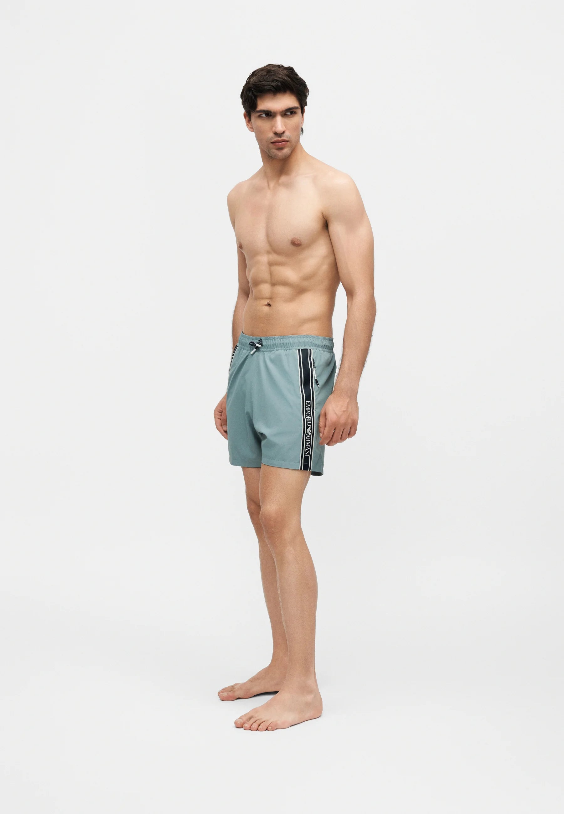 Pantaloncini da bagno Emporio Armani EA7 con logo - Ardesia