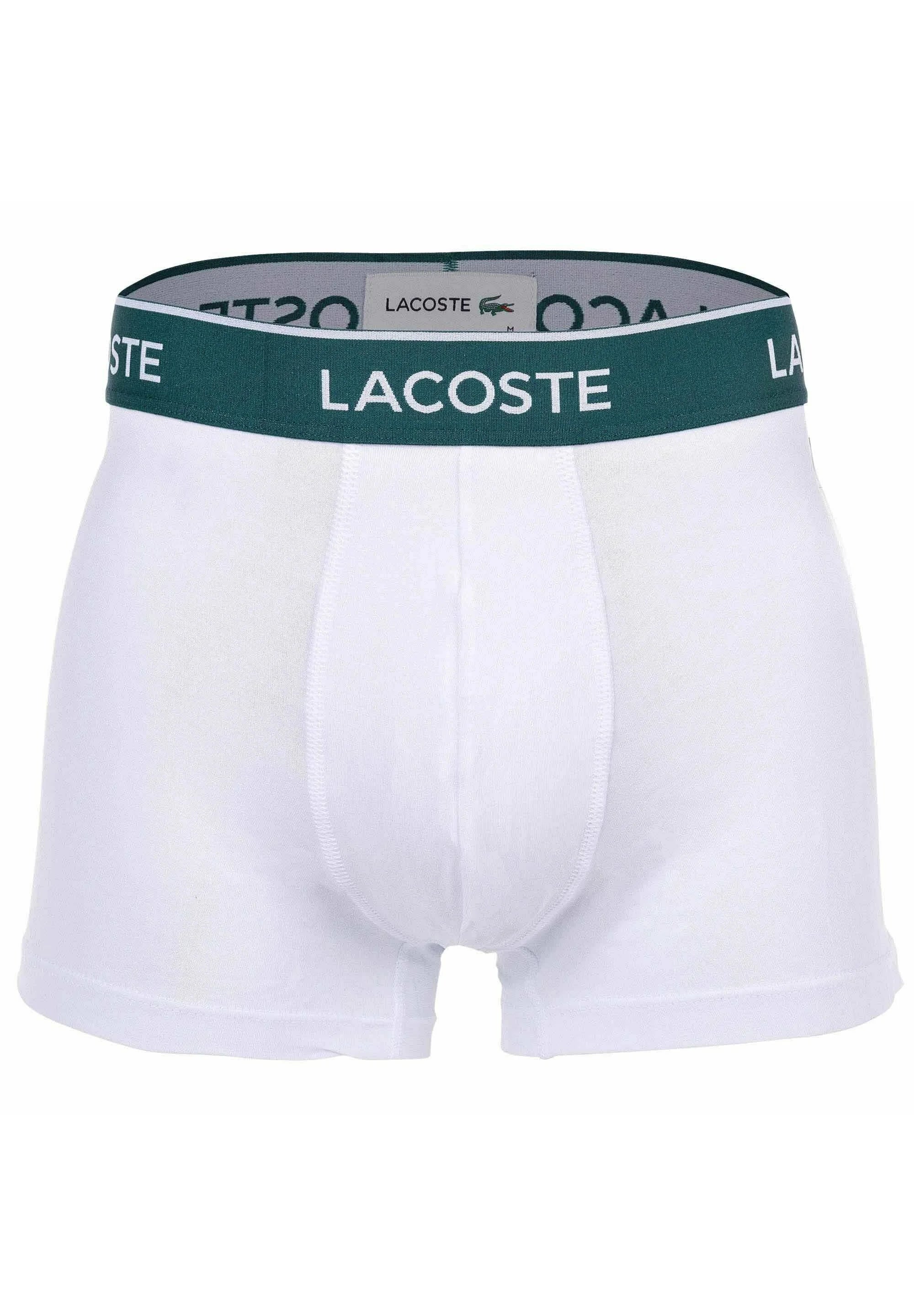Lacoste 6er-Pack lässige Stretch-Unterhosen mit Logobund – Schwarz, Grau, Weiß