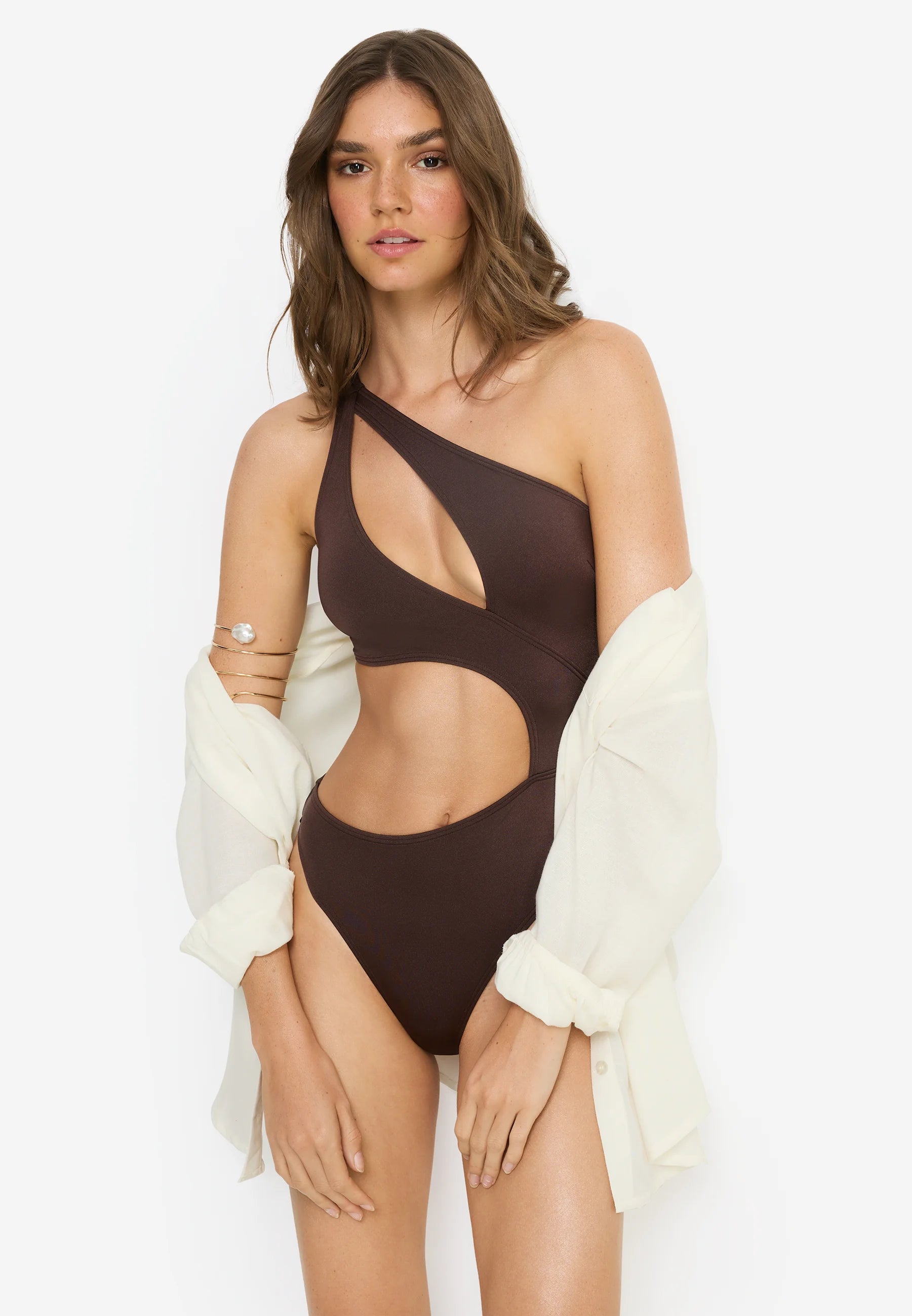 LASCANA Monokini Swimsuit – Dark Brown