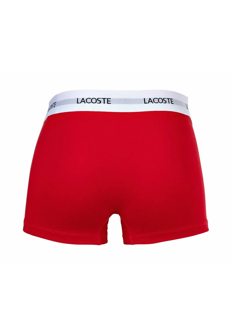Boxer Lacoste elasticizzati con logo, confezione da 6: blu scuro, bianco, rosso