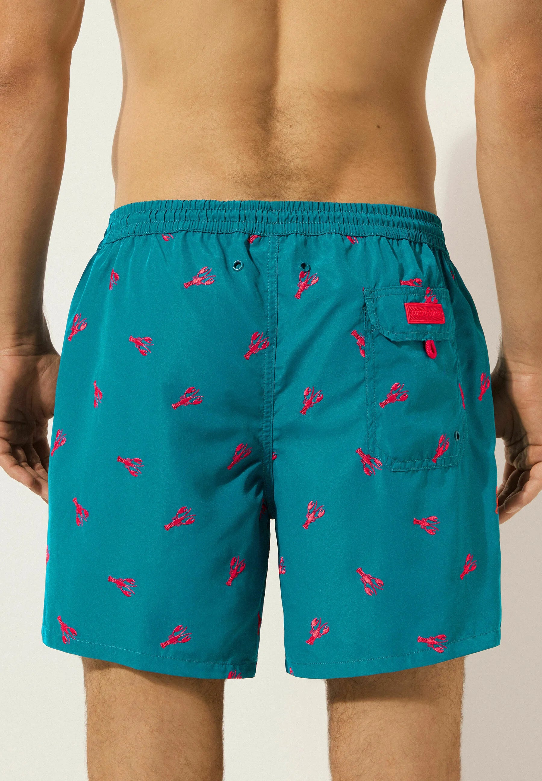 Calzedonia Formentera Patterned Print Swim Shorts – Red Lobster