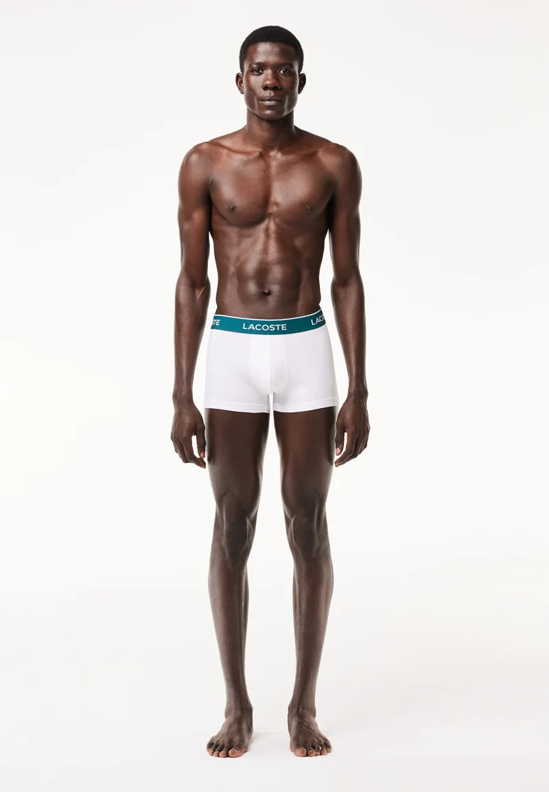 Lot de 3 boxers Lacoste Classic Stretch – Blanc