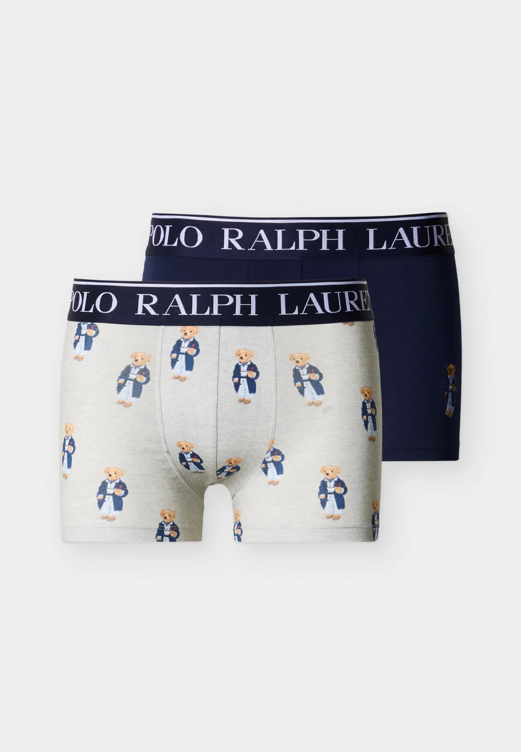 Polo Ralph Lauren Cotton Stretch Trunks – Low Rise – 2 Pack – Navy, Taylor Heather