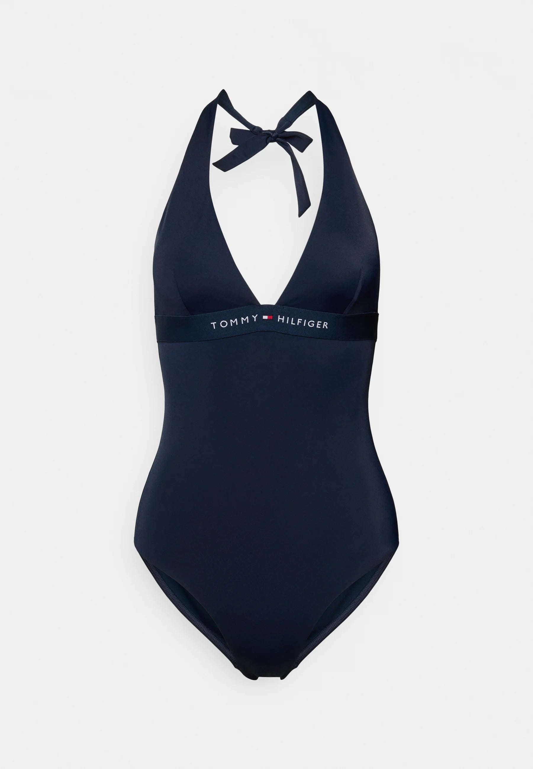 Tommy Hilfiger Original Logo Halter Swimsuit – Dark Night Navy
