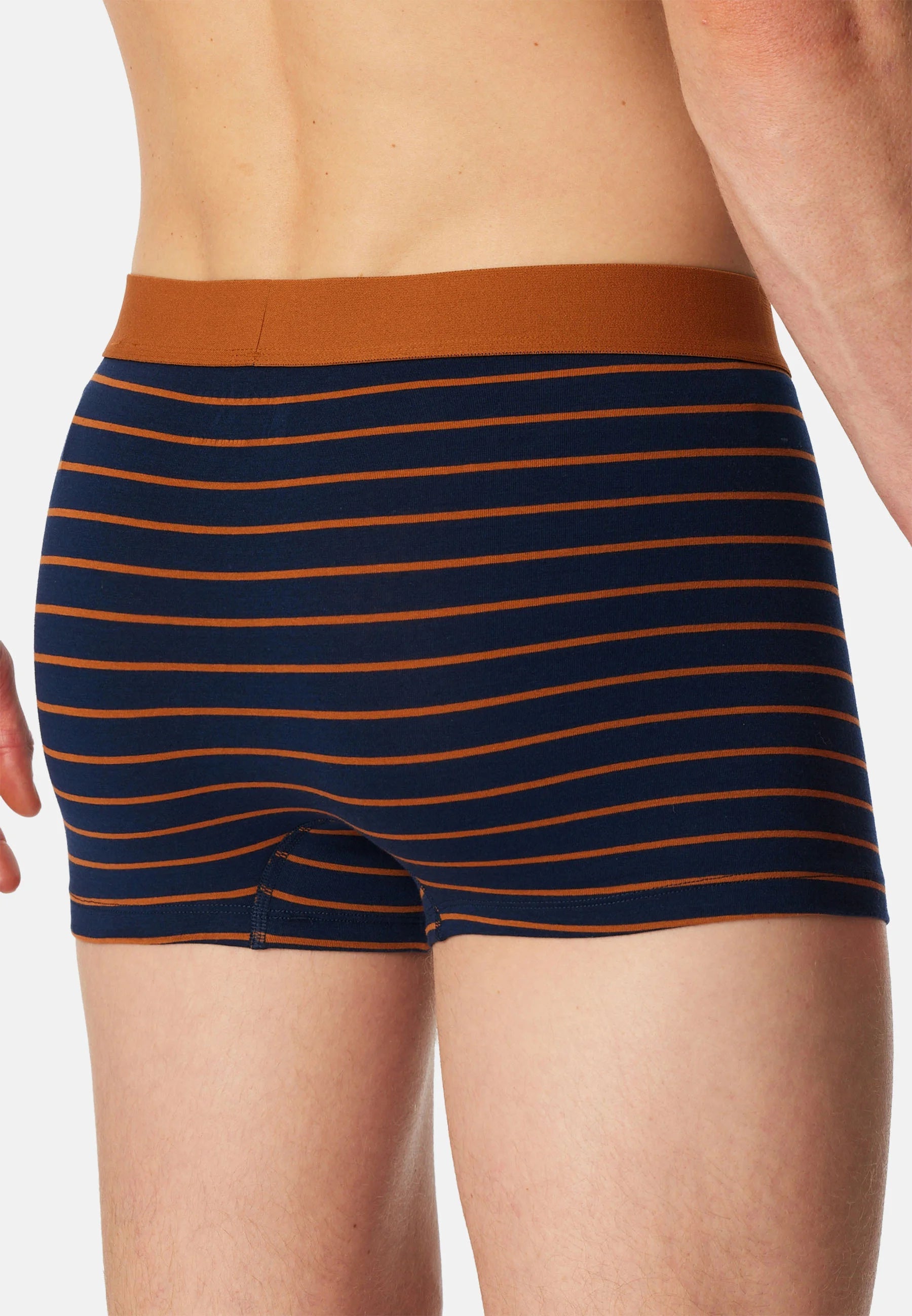 Schiesser 95 5 6er-Pack Unterhosen – Dunkelblau, Blau, Orange gestreift