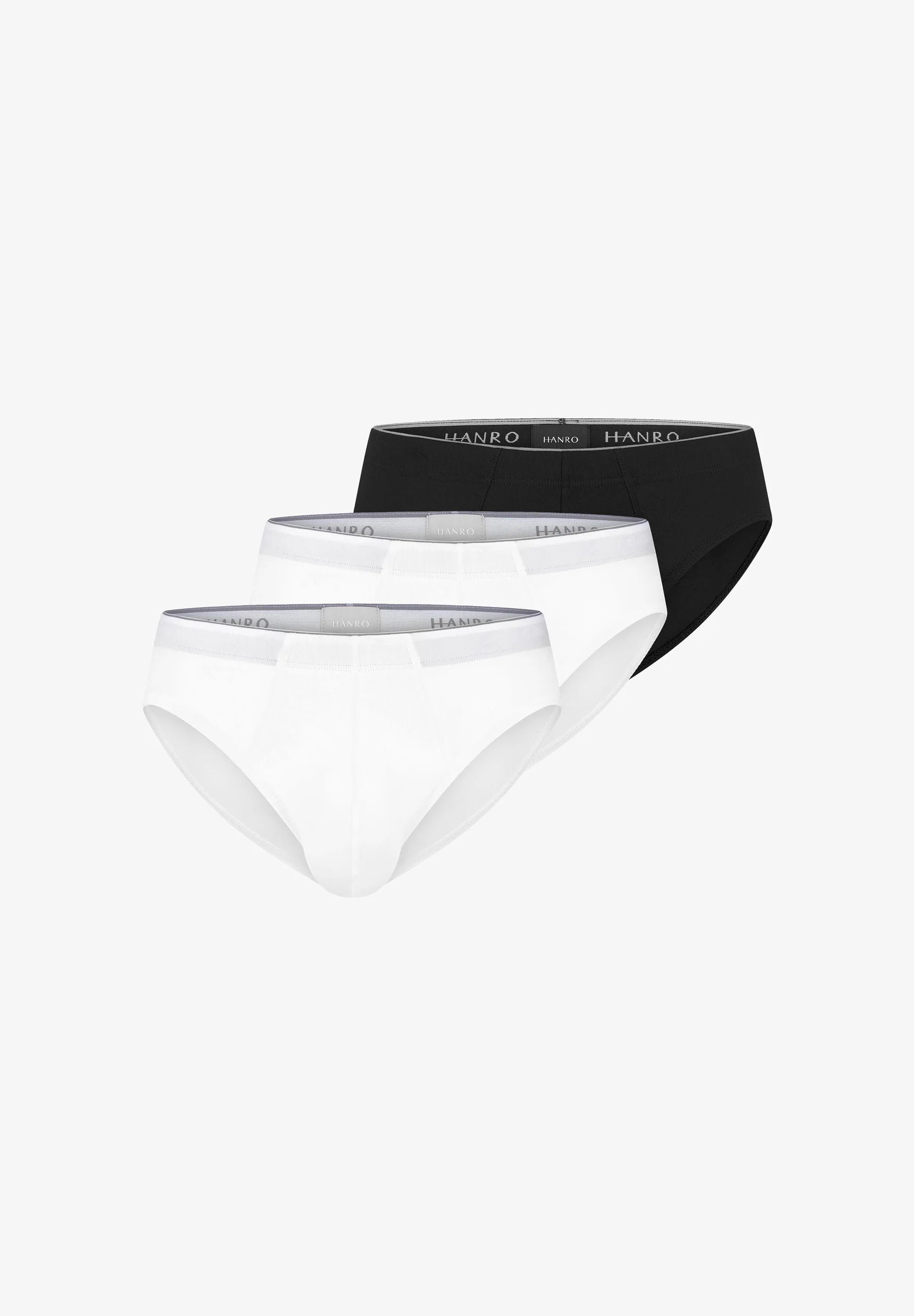 HANRO Lot de 3 slips – Blanc, Noir