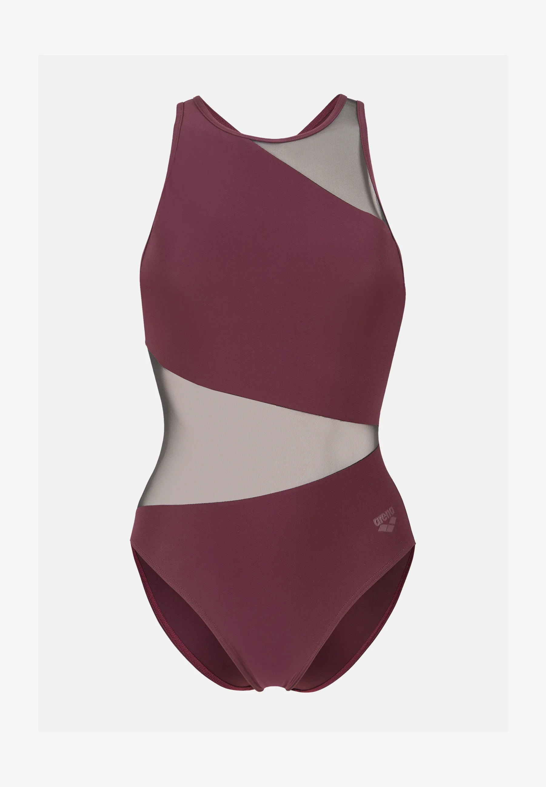 Arena Mesh Angle Vent Back One-Piece Swimsuit – Bordeaux