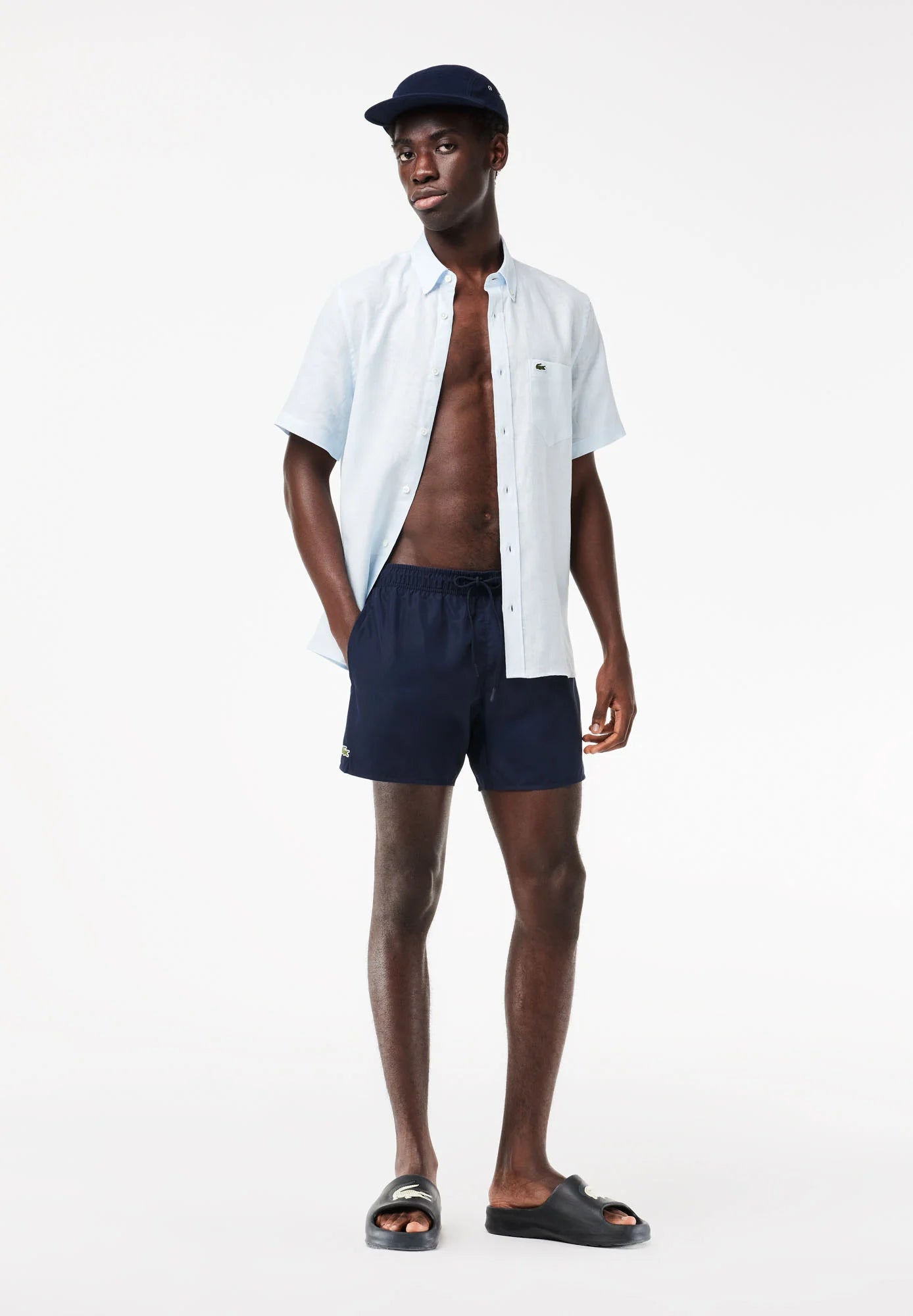 Short de bain Lacoste – Bleu marine, Vert