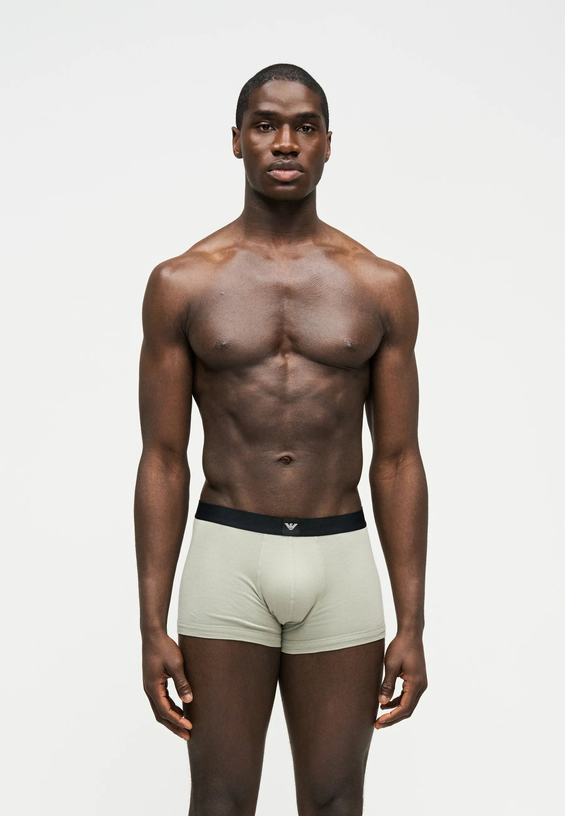 Emporio Armani ESSENTIAL Logo Label 3er-Pack Unterhosen – Salbei, Orion, Weiß